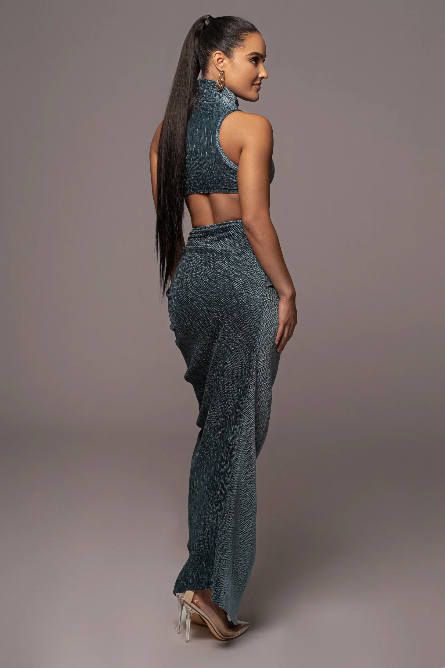 Teal Chosen One Velvet Skirt Set - Image 20