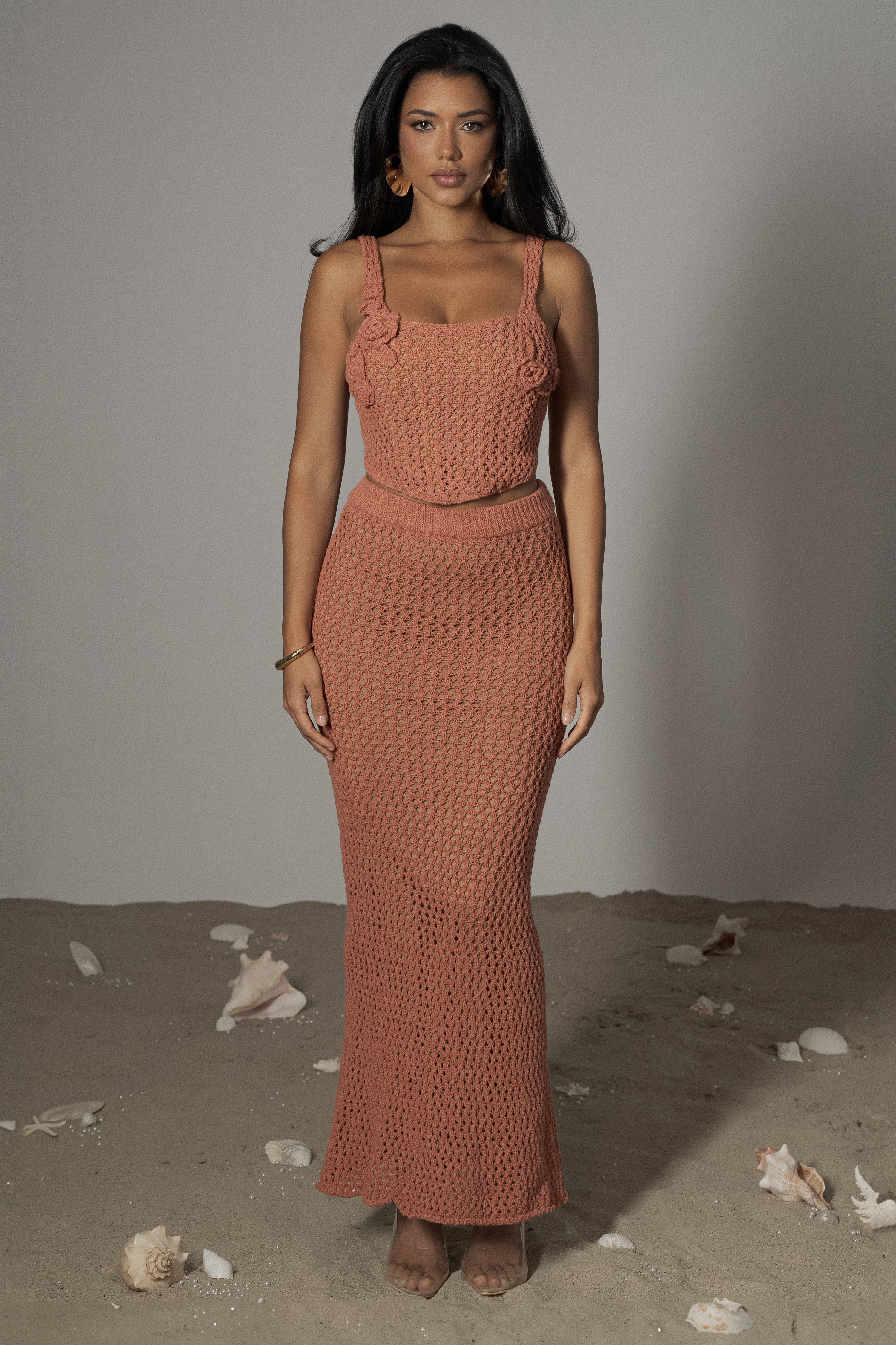 Terra Cotta Beachside Crochet Bustier - Image 2