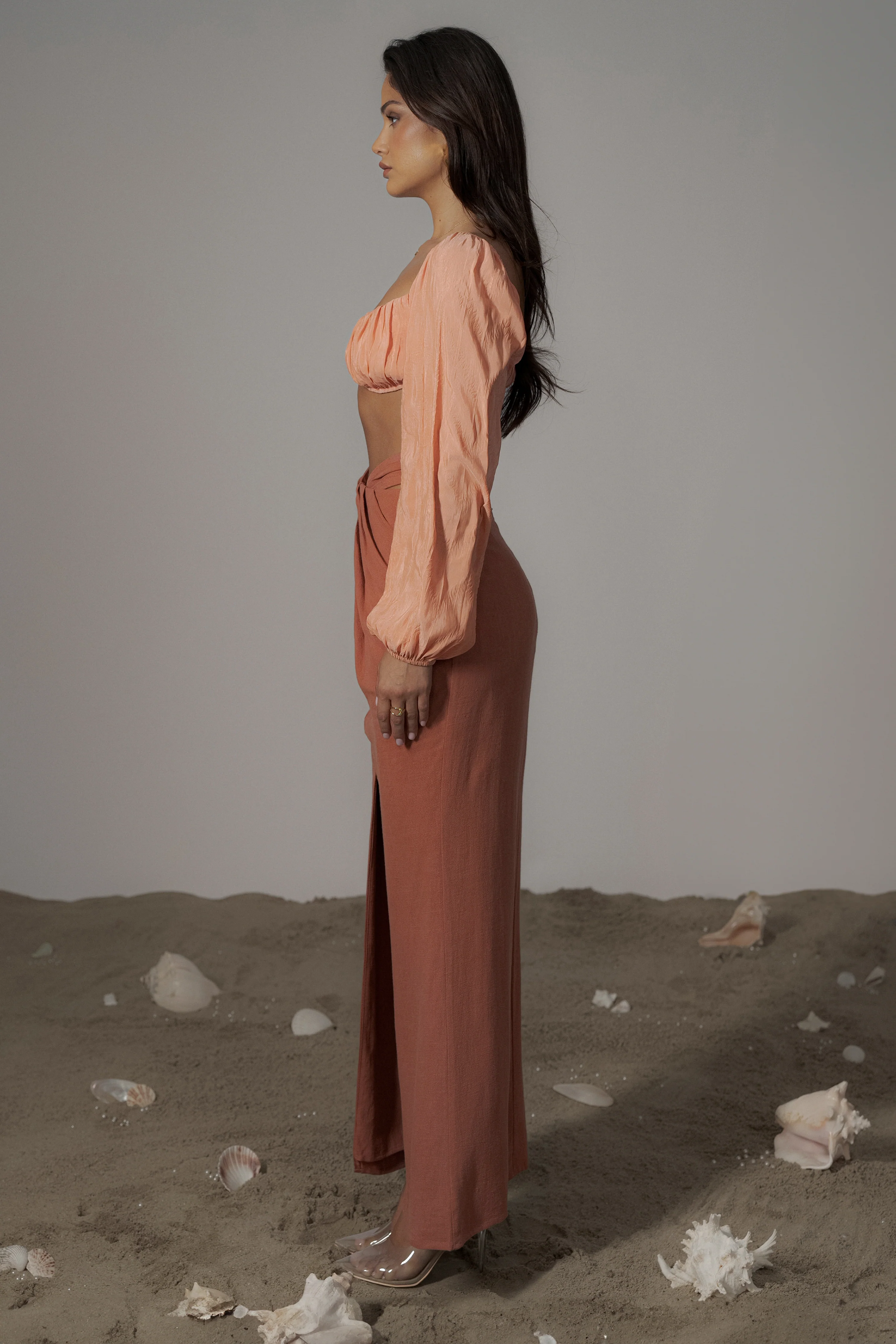 Terra Cotta Dreamland Linen Skirt - Image 5