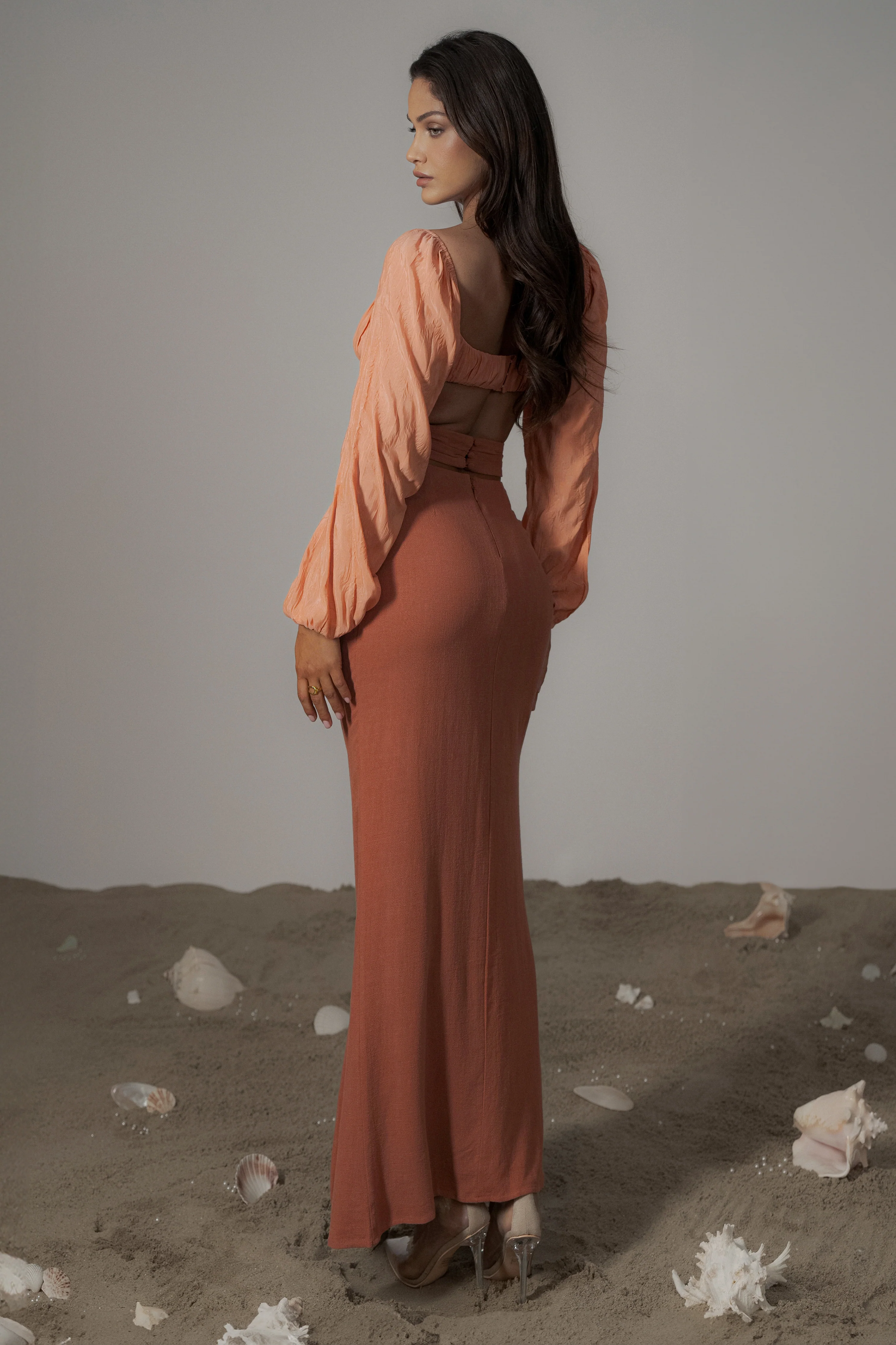 Terra Cotta Dreamland Linen Skirt - Image 6