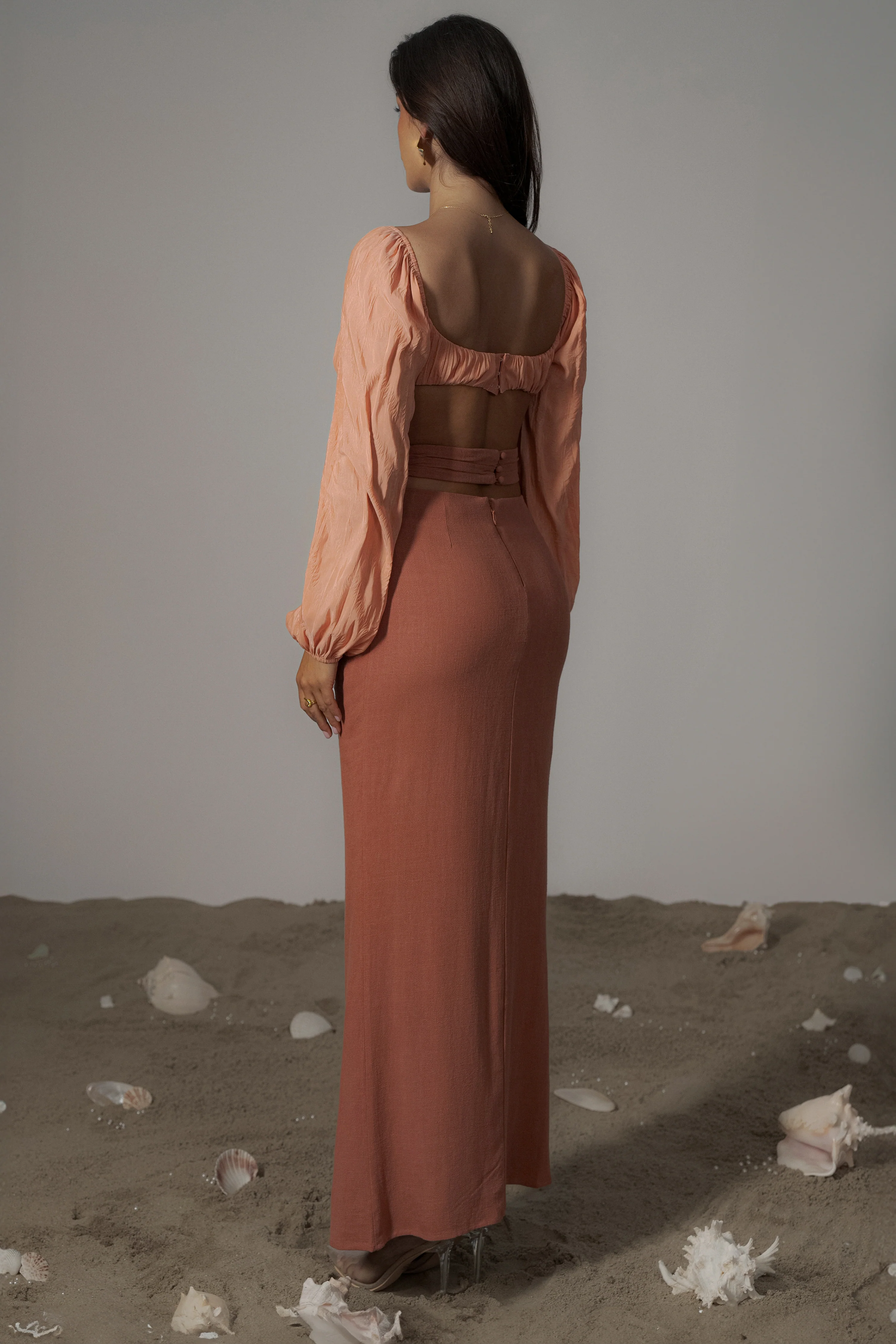 Terra Cotta Dreamland Linen Skirt - Image 7