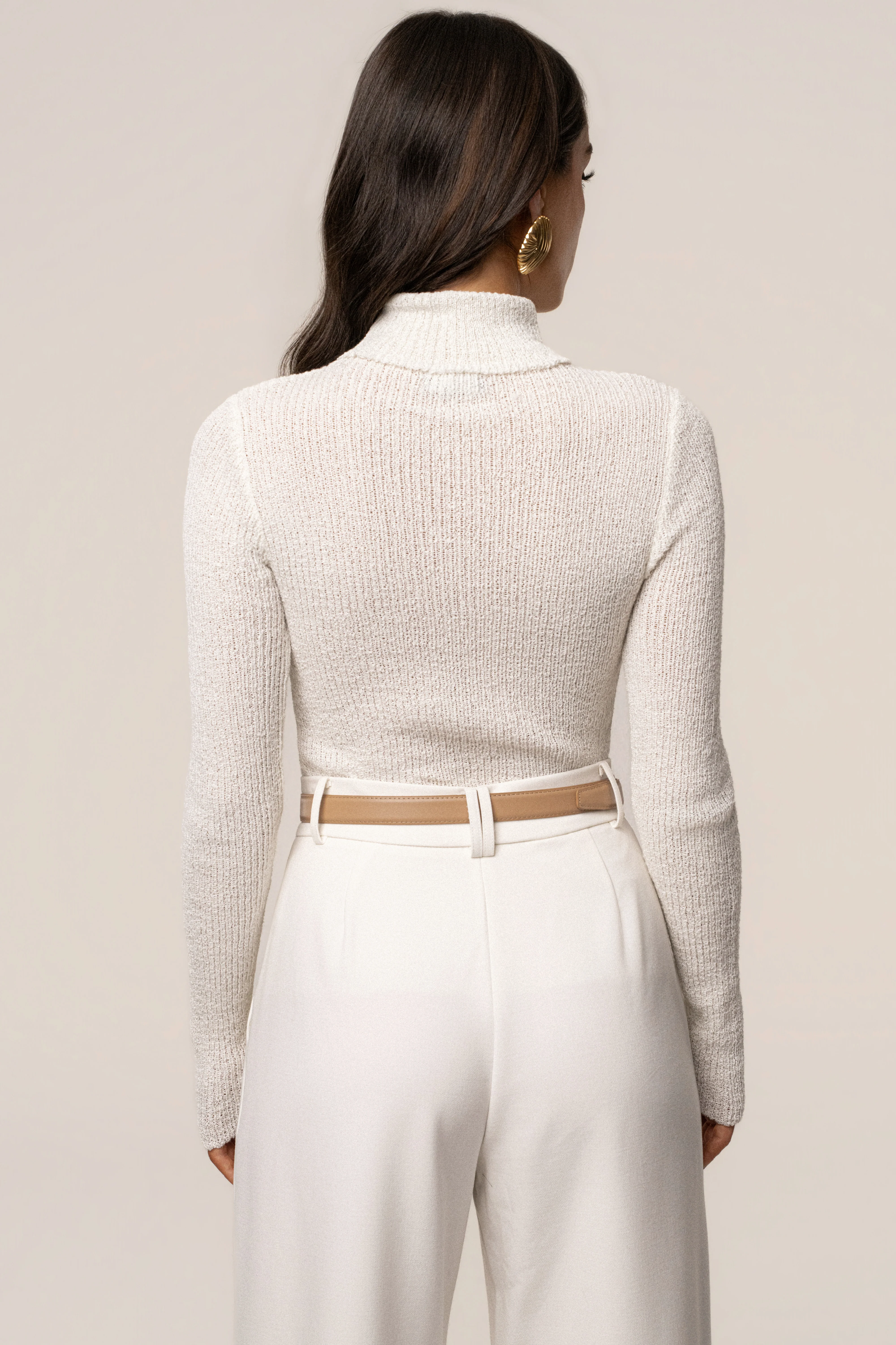 White Carli Turtle Neck Top - Image 6