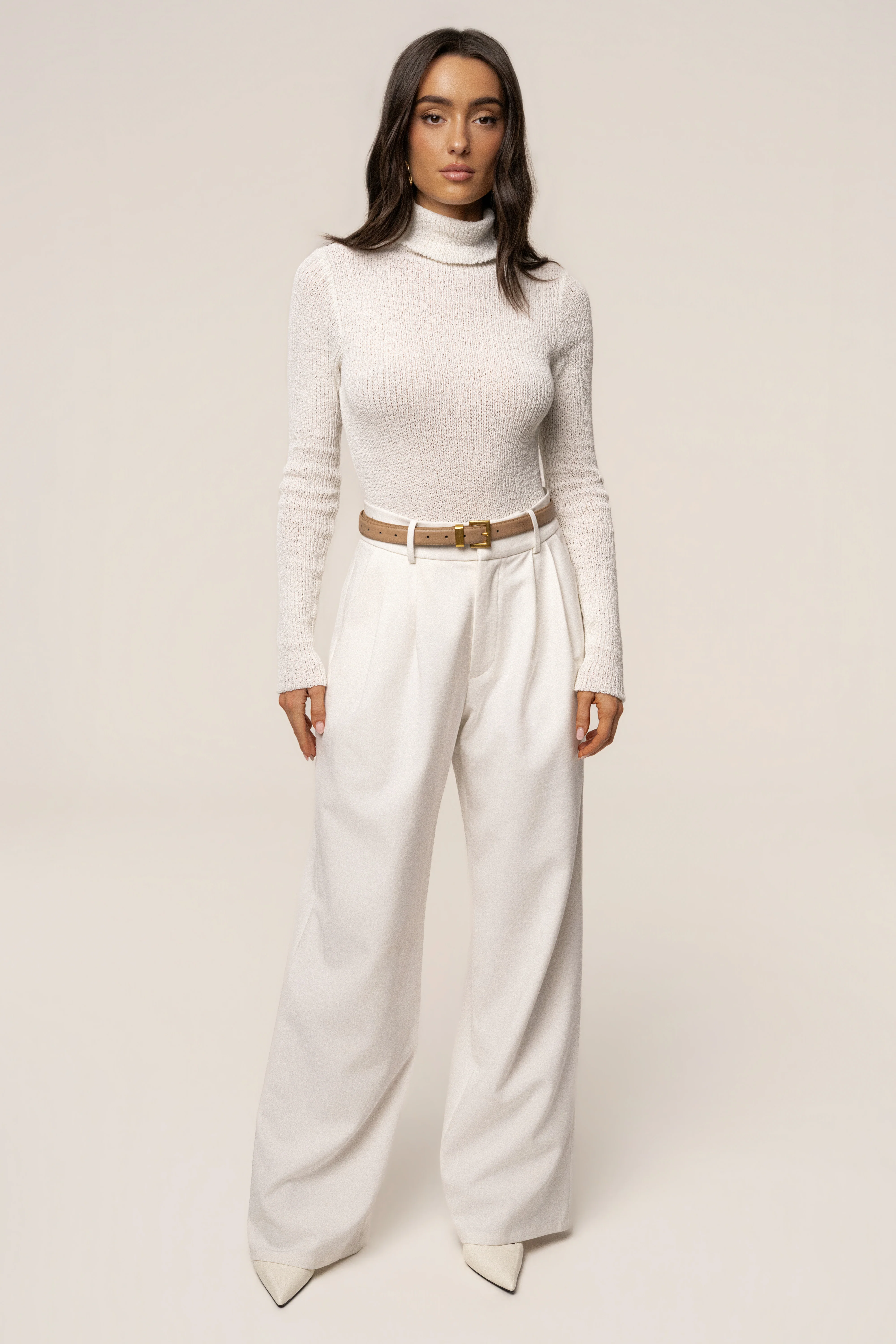 White Carli Turtle Neck Top - Image 7