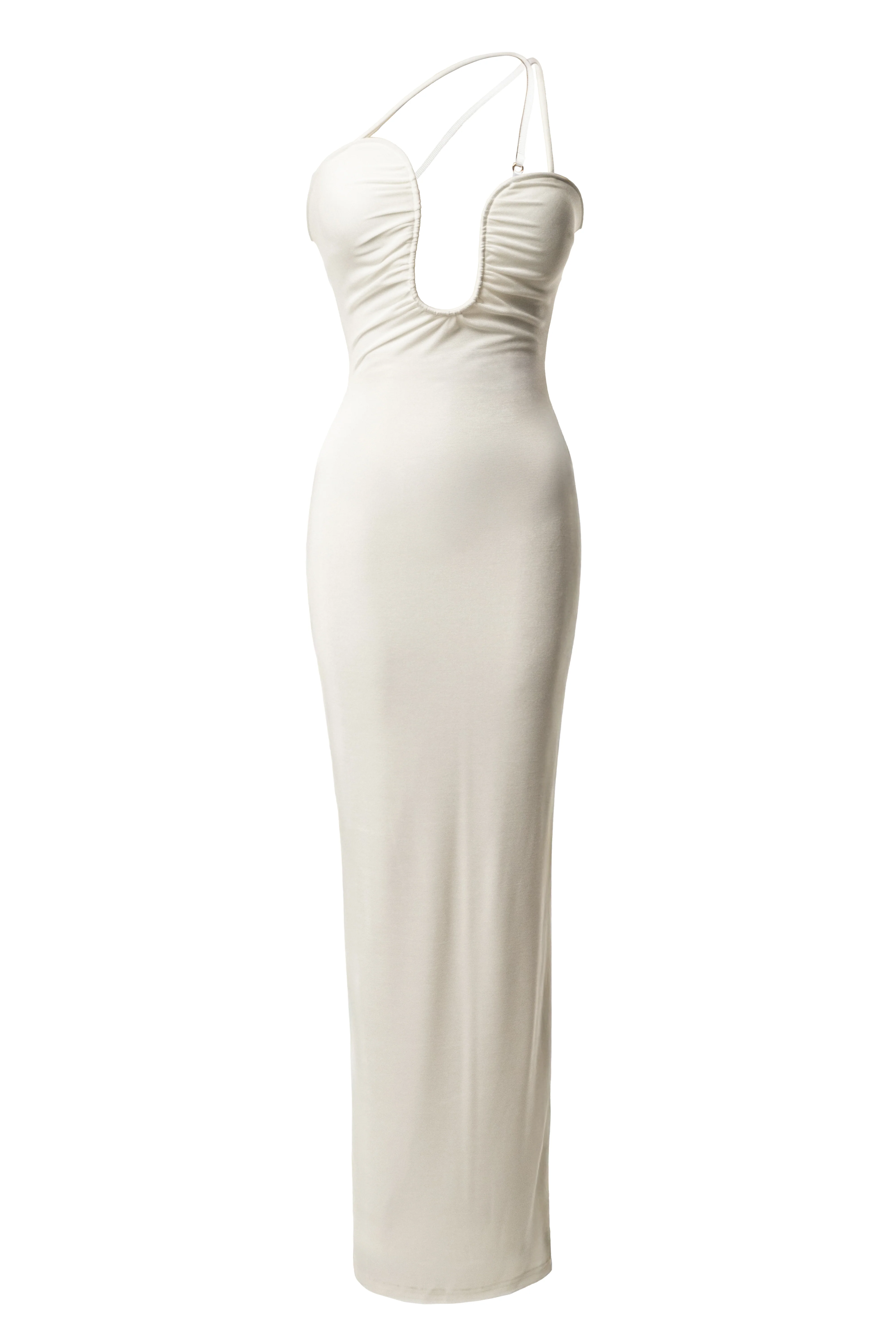 White Eclipse Plunge Neck Dress - Image 3
