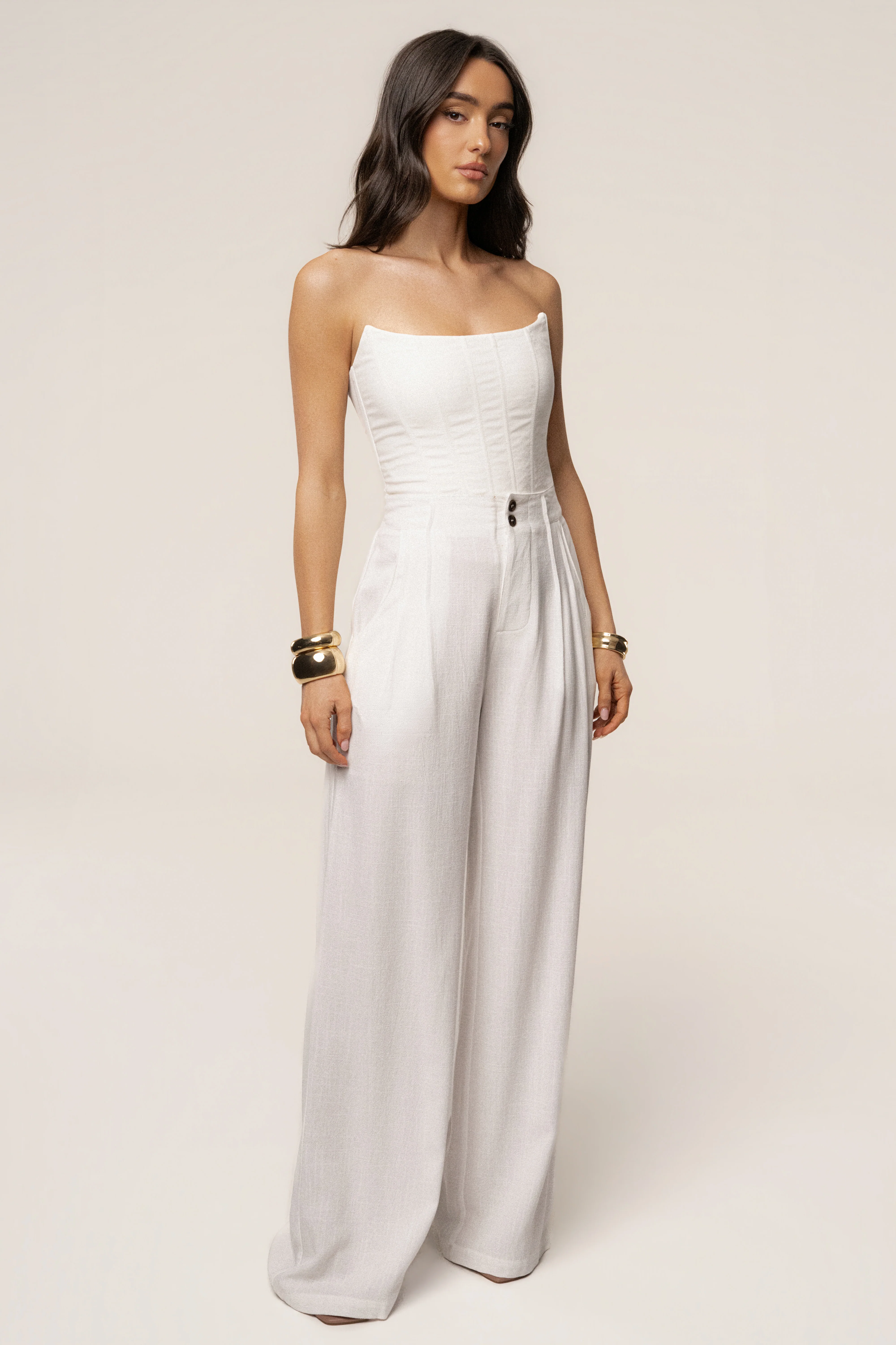 White Fenix Reversible Linen Corset - Image 12