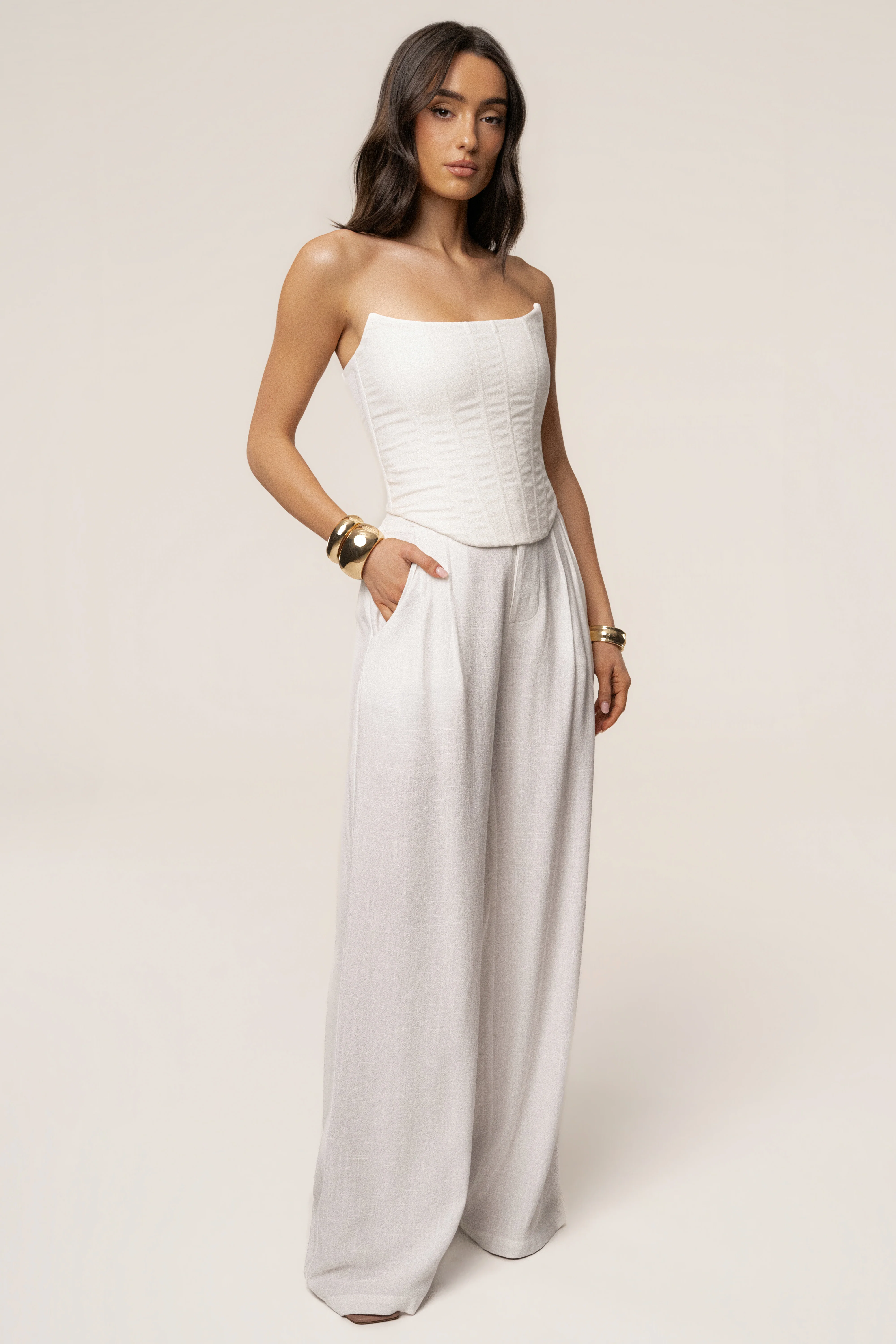 White Fenix Reversible Linen Corset - Image 14
