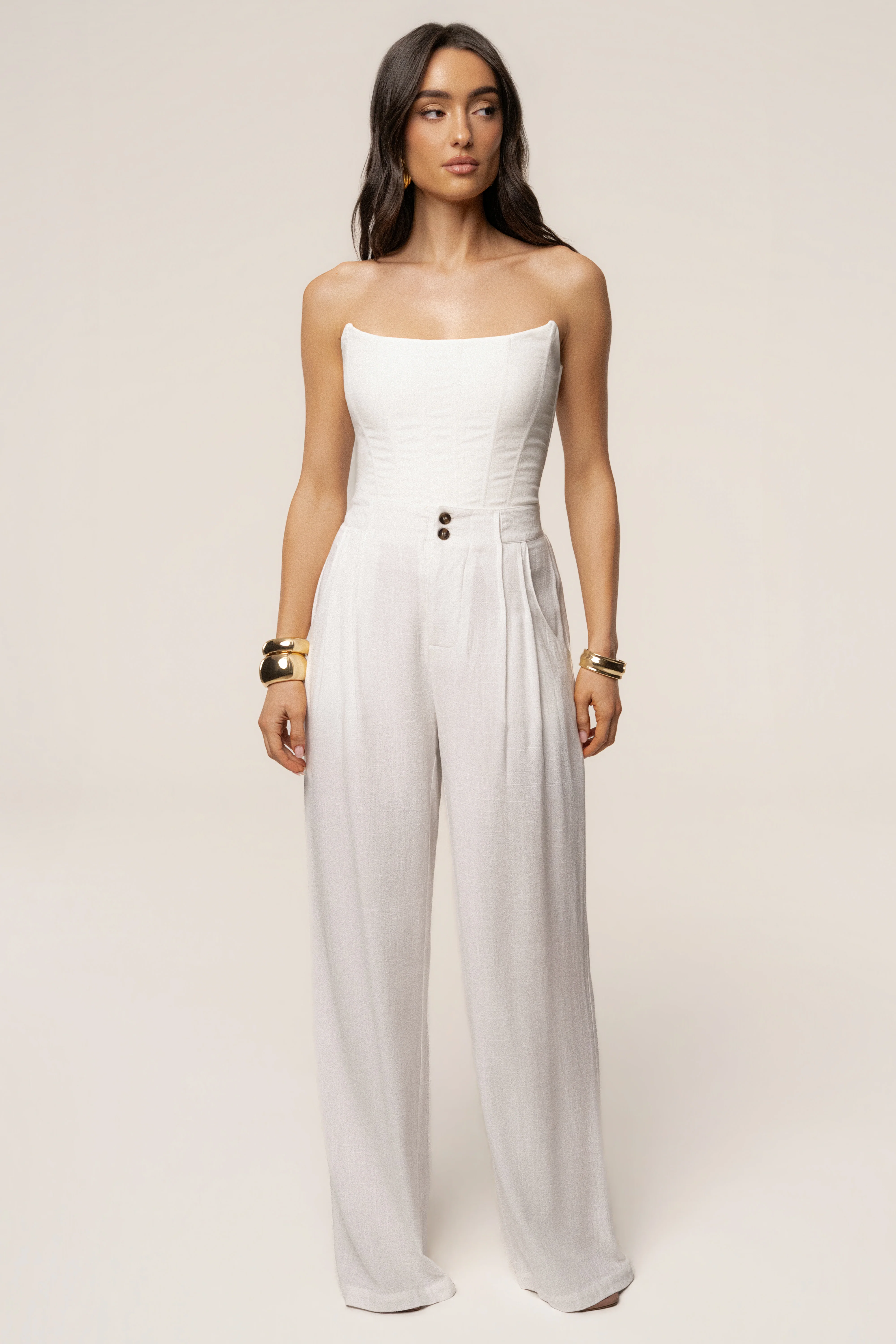 White Fenix Reversible Linen Corset - Image 15
