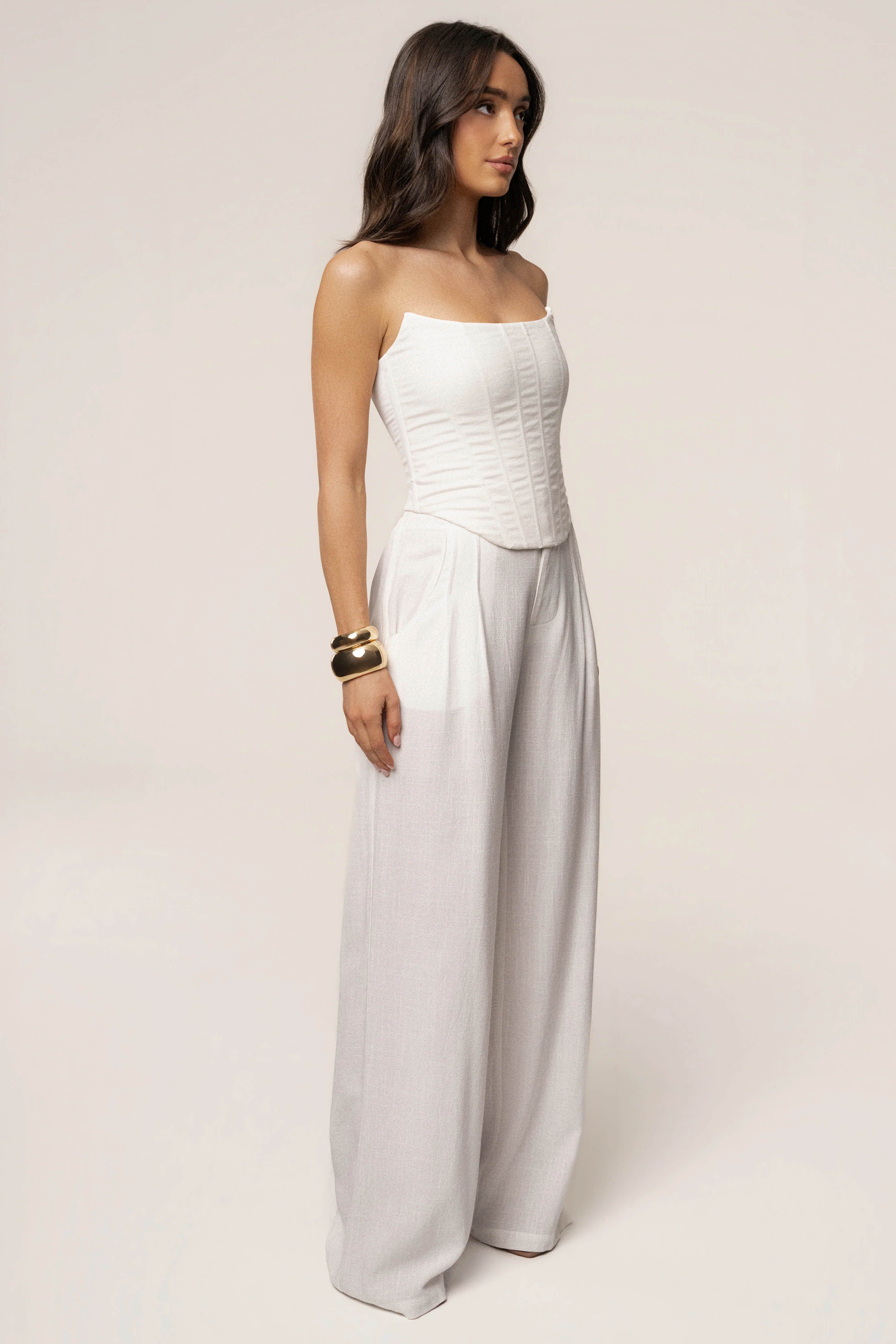 White Fenix Reversible Linen Corset - Image 16
