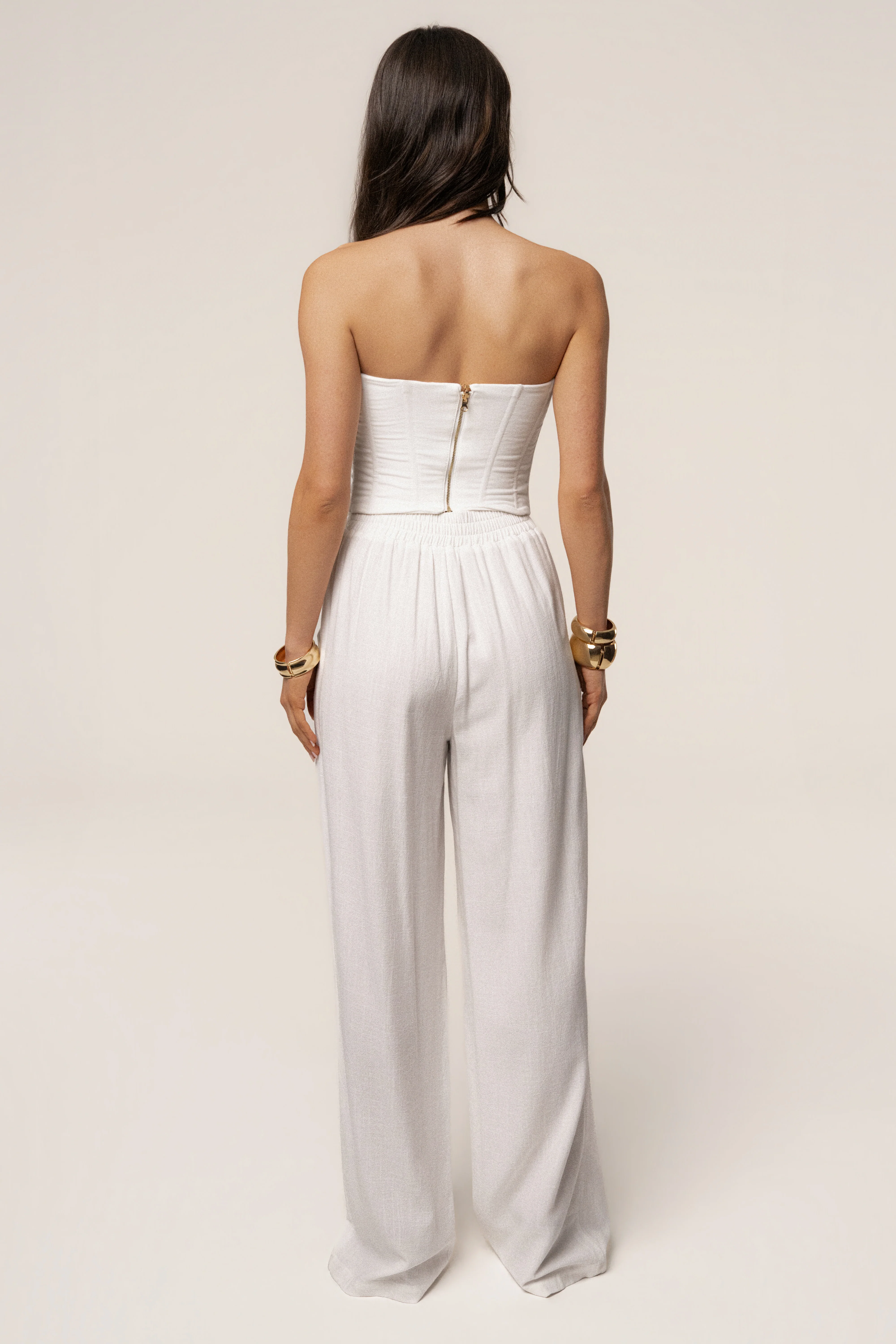 White Fenix Reversible Linen Corset - Image 17