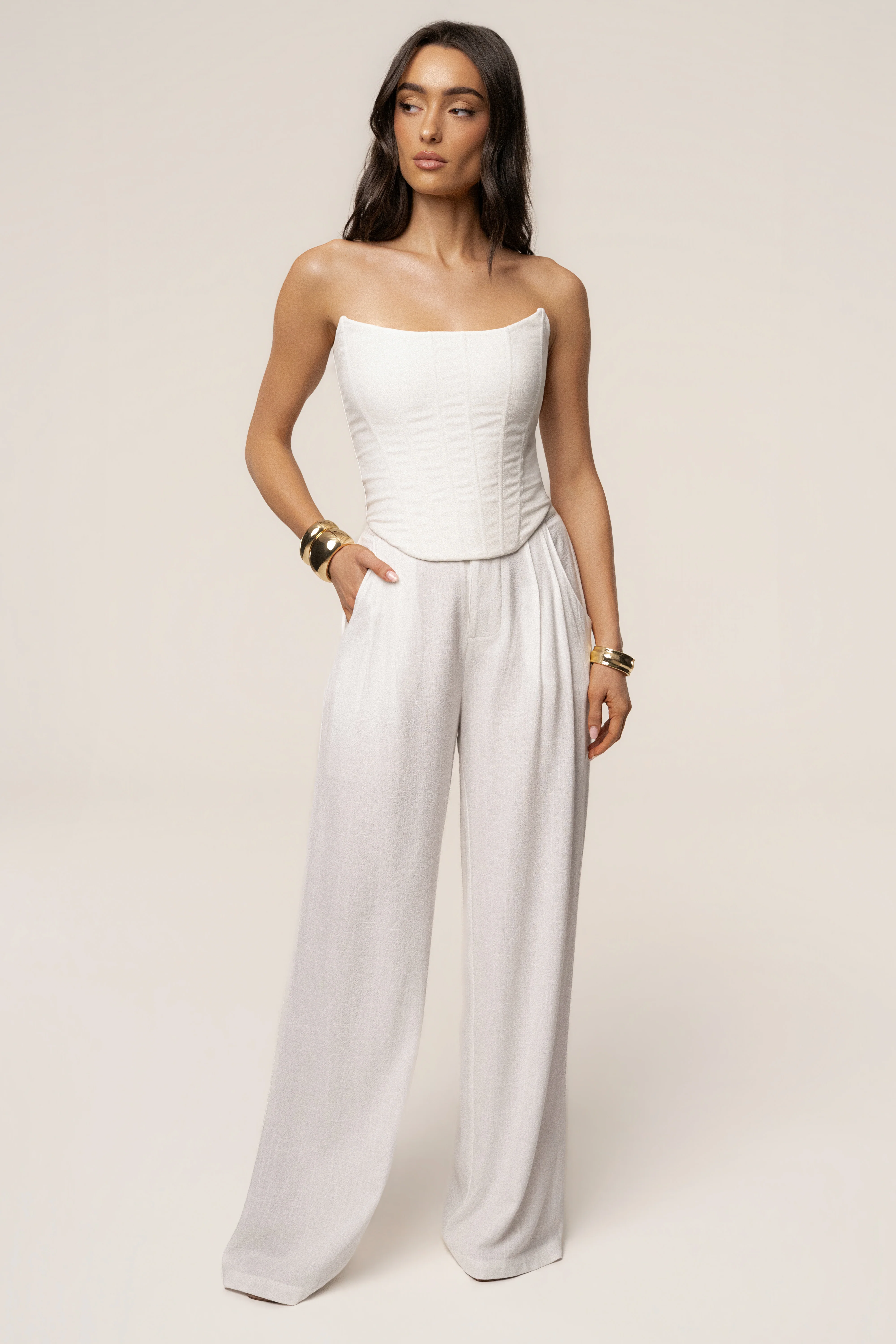 White Fenix Reversible Linen Corset - Image 5
