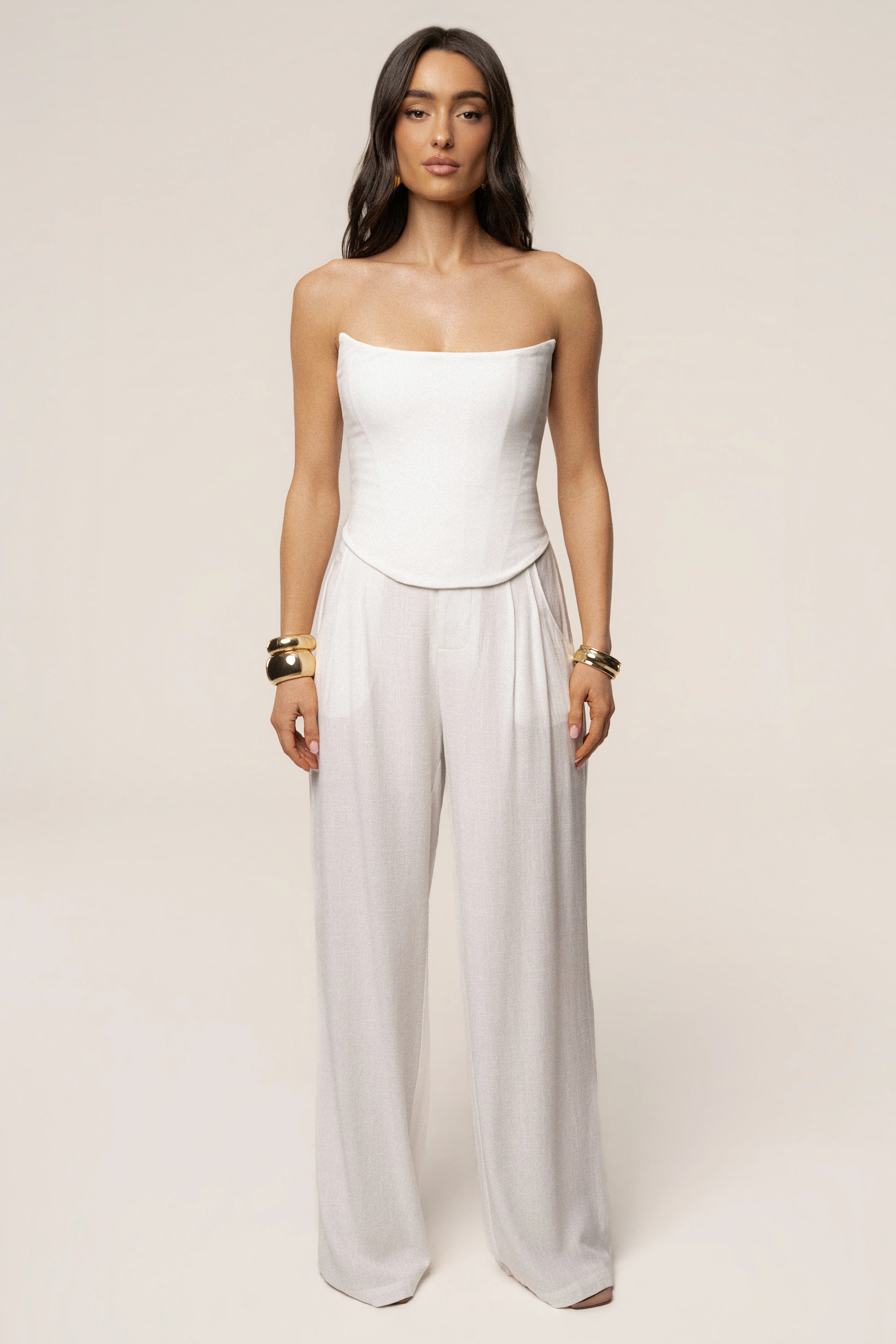 White Fenix Reversible Linen Corset - Image 6