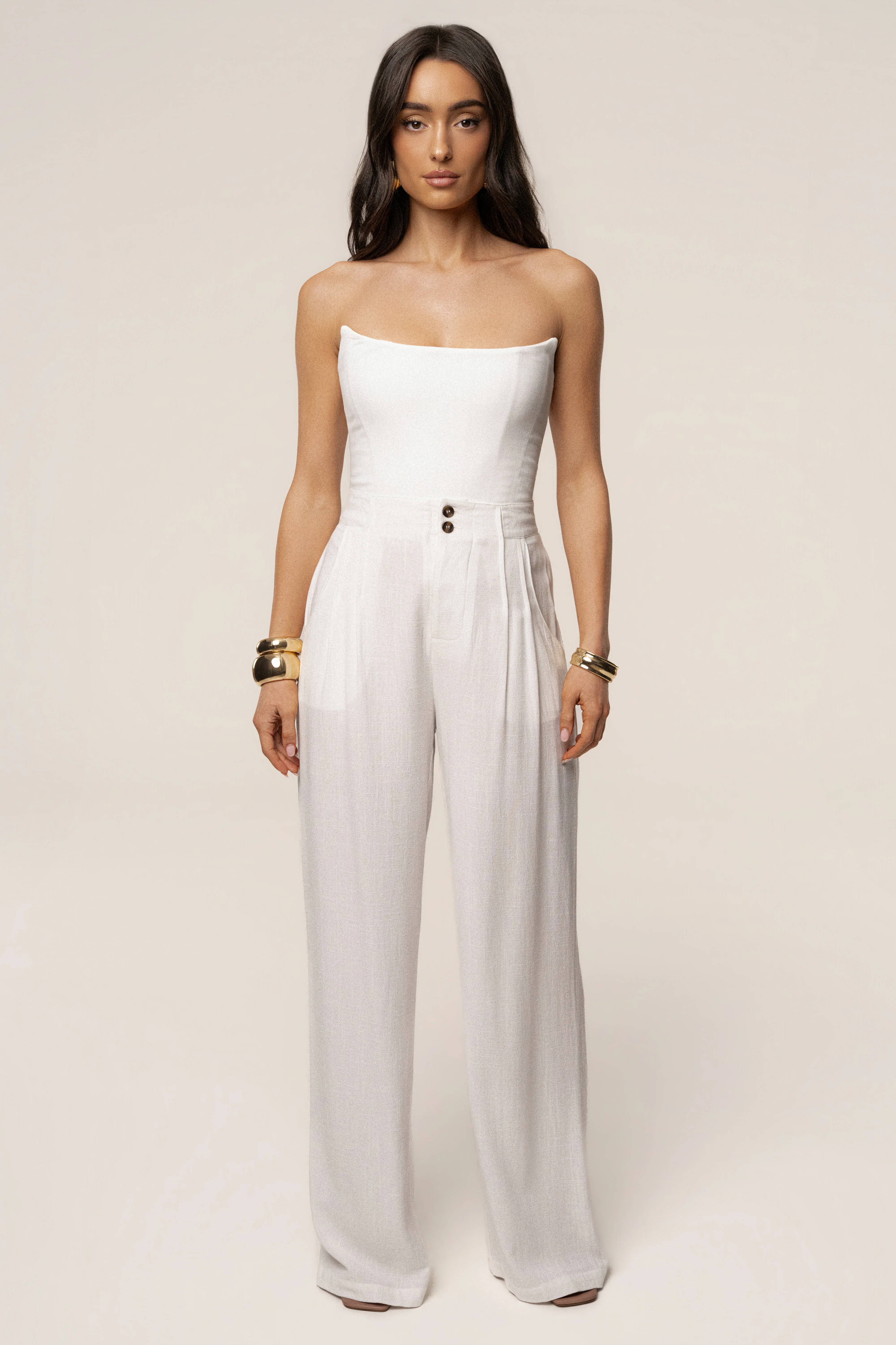 White Fenix Reversible Linen Corset - Image 8
