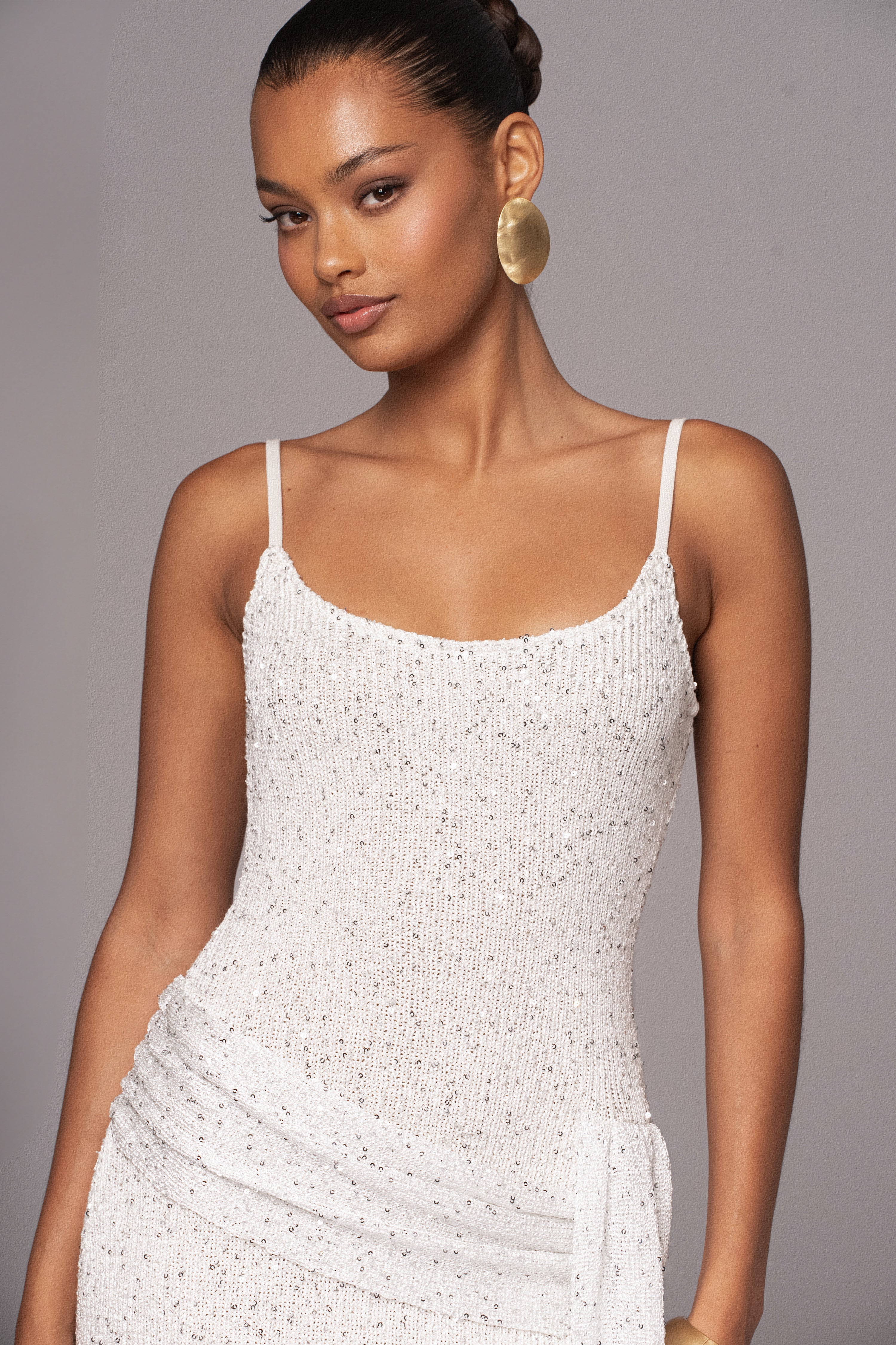 White Golden Dusk Sequin Dress - Image 4