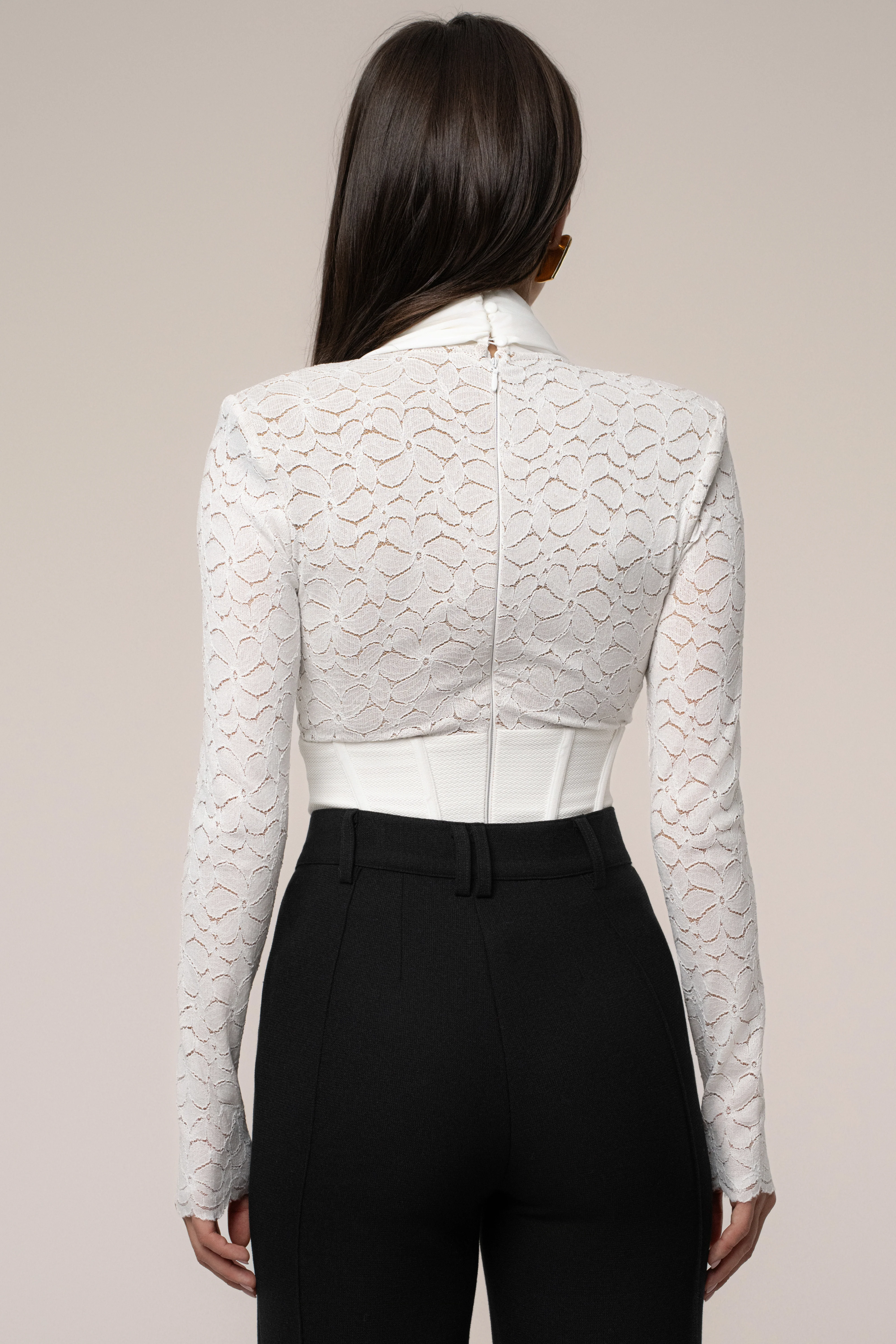 White Lace Corset Bodysuit - Image 17