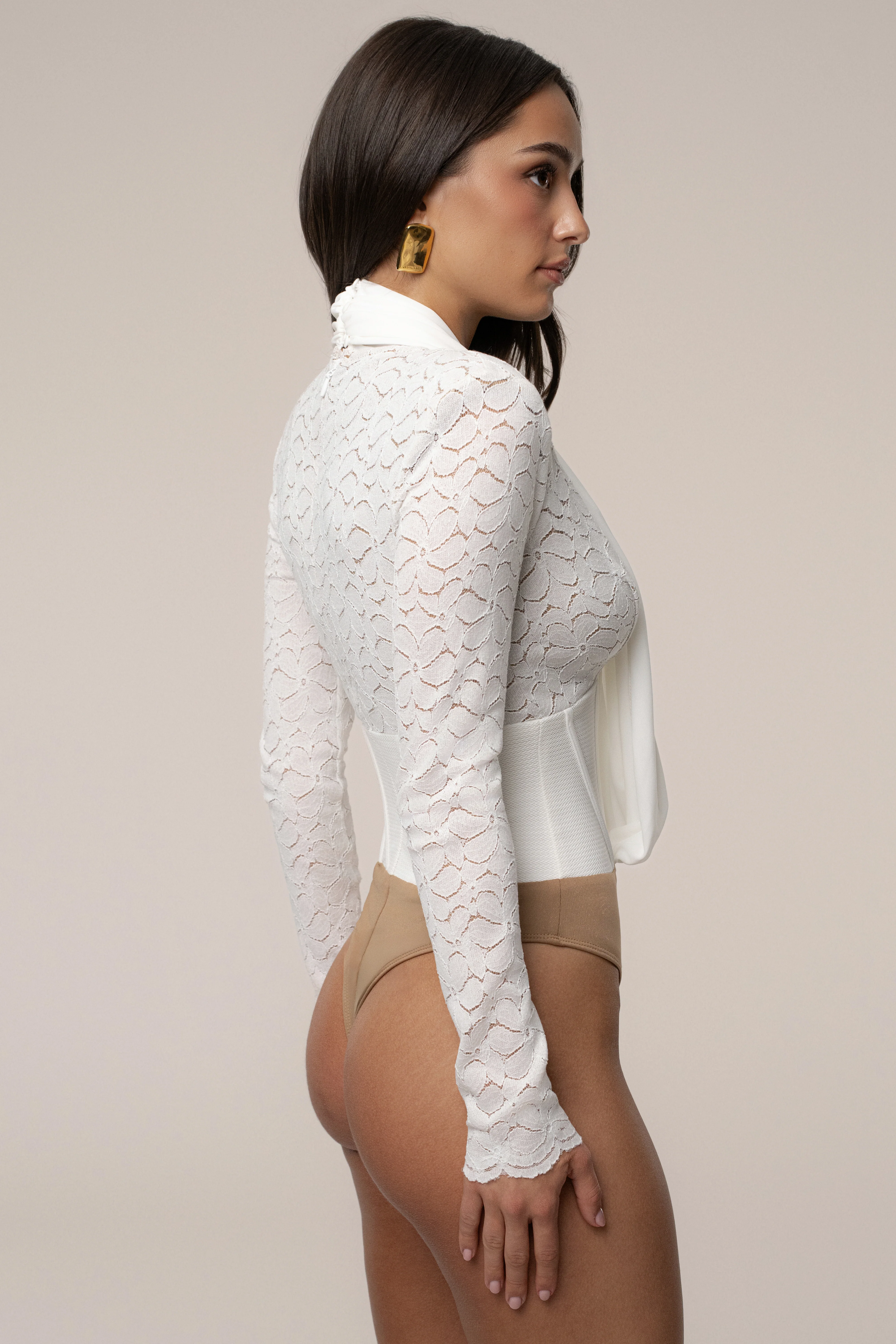 White Lace Corset Bodysuit - Image 18