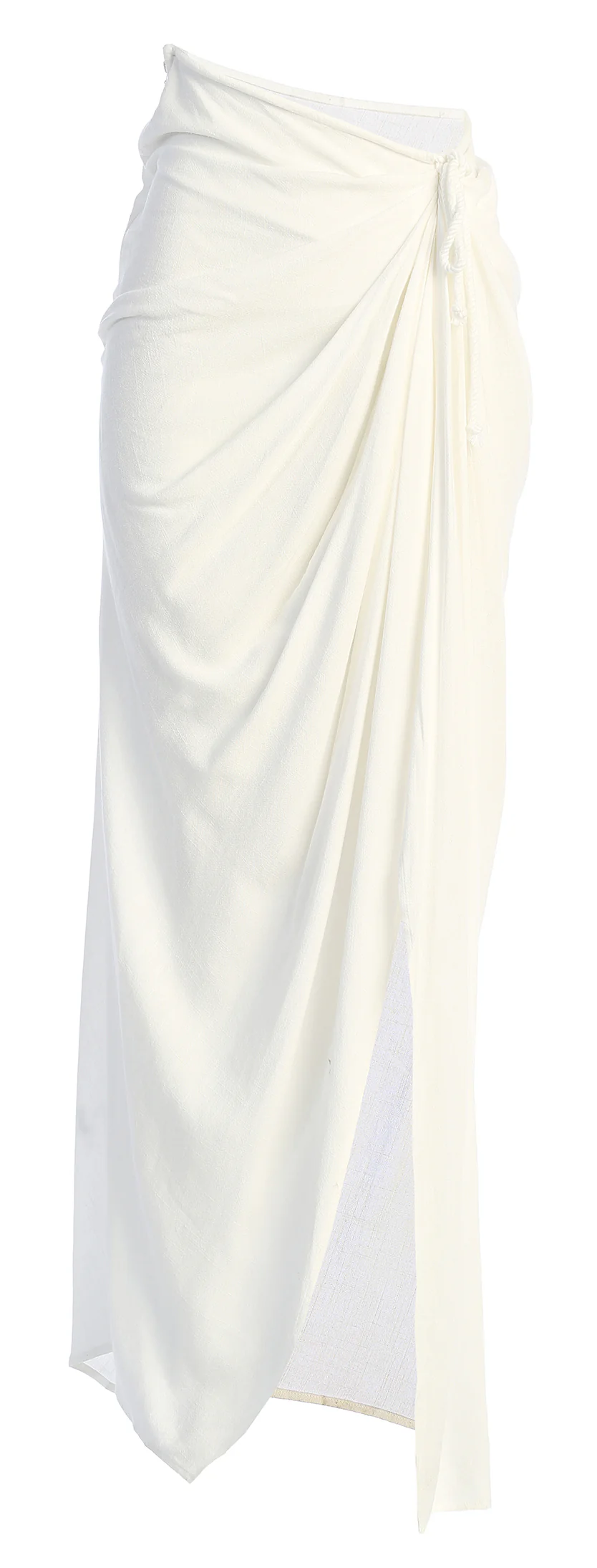 White Noelia Linen Slit Skirt - Image 3