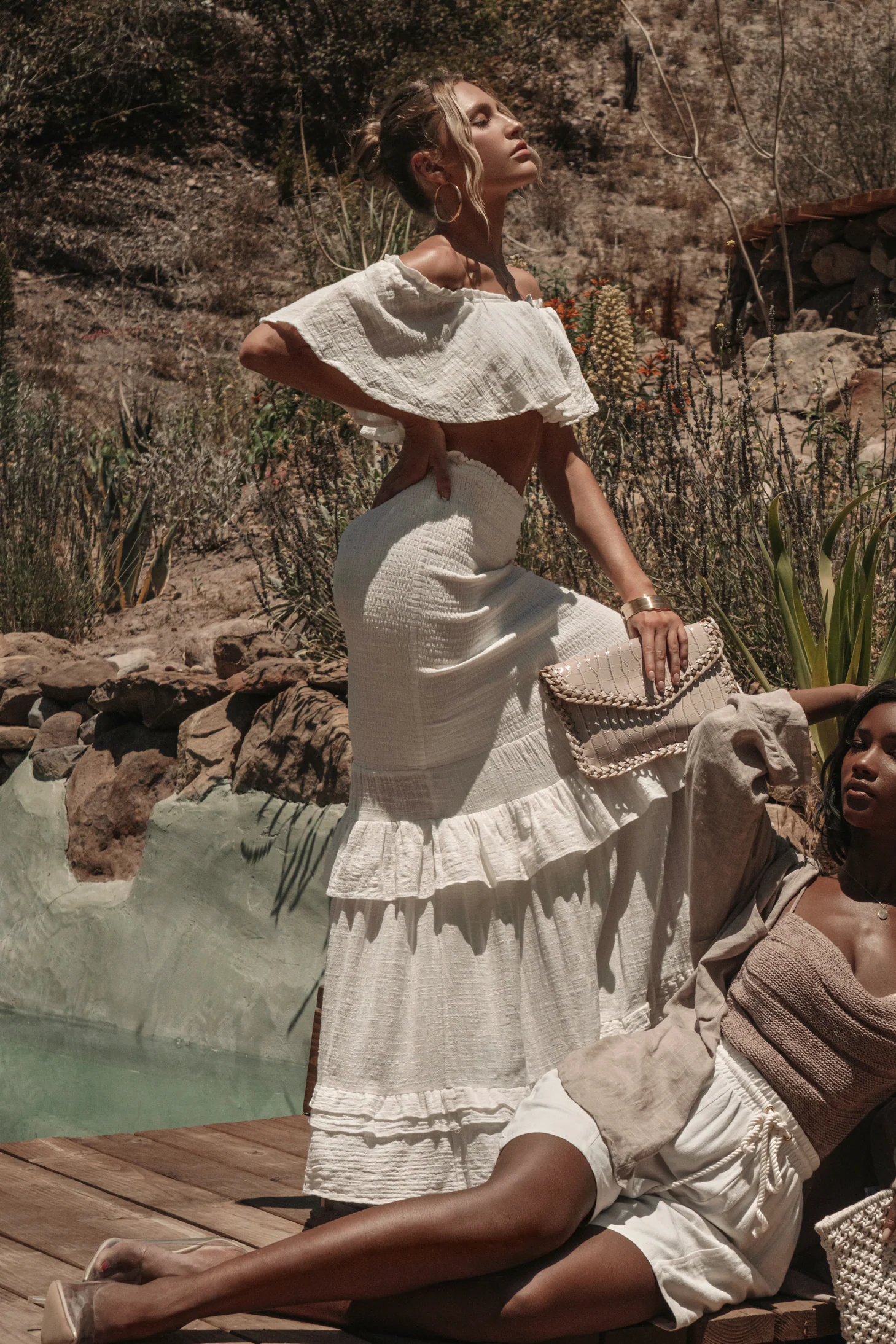 White Sienna Ruffled Skirt Set - Image 17