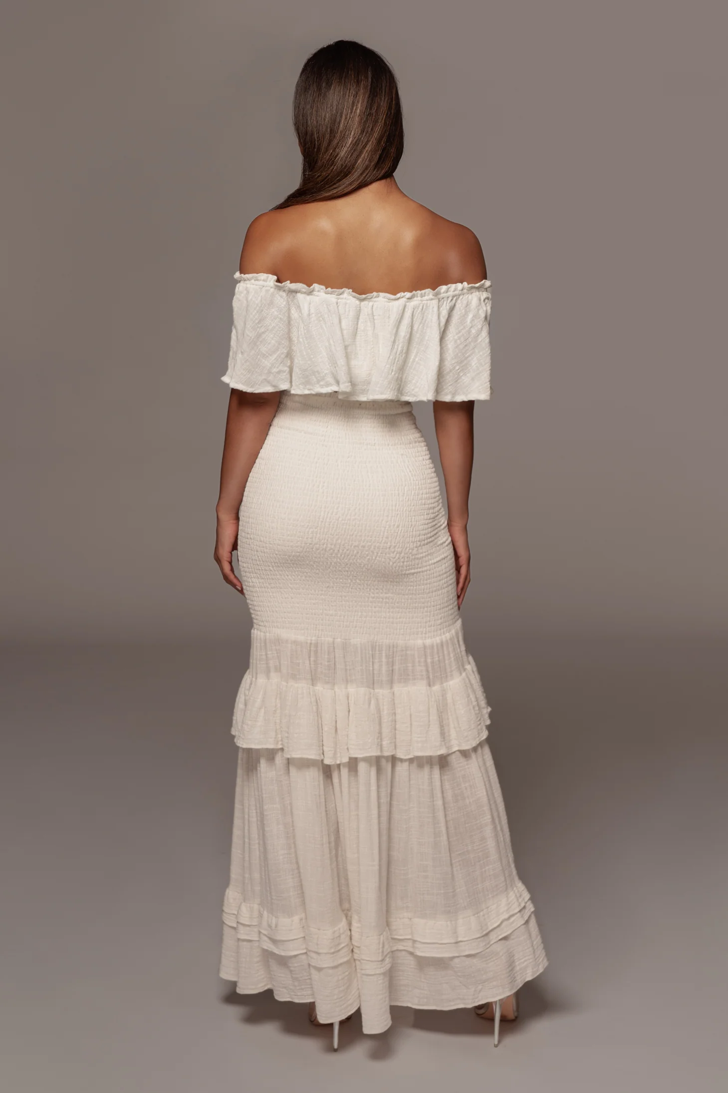 White Sienna Ruffled Skirt Set - Image 18