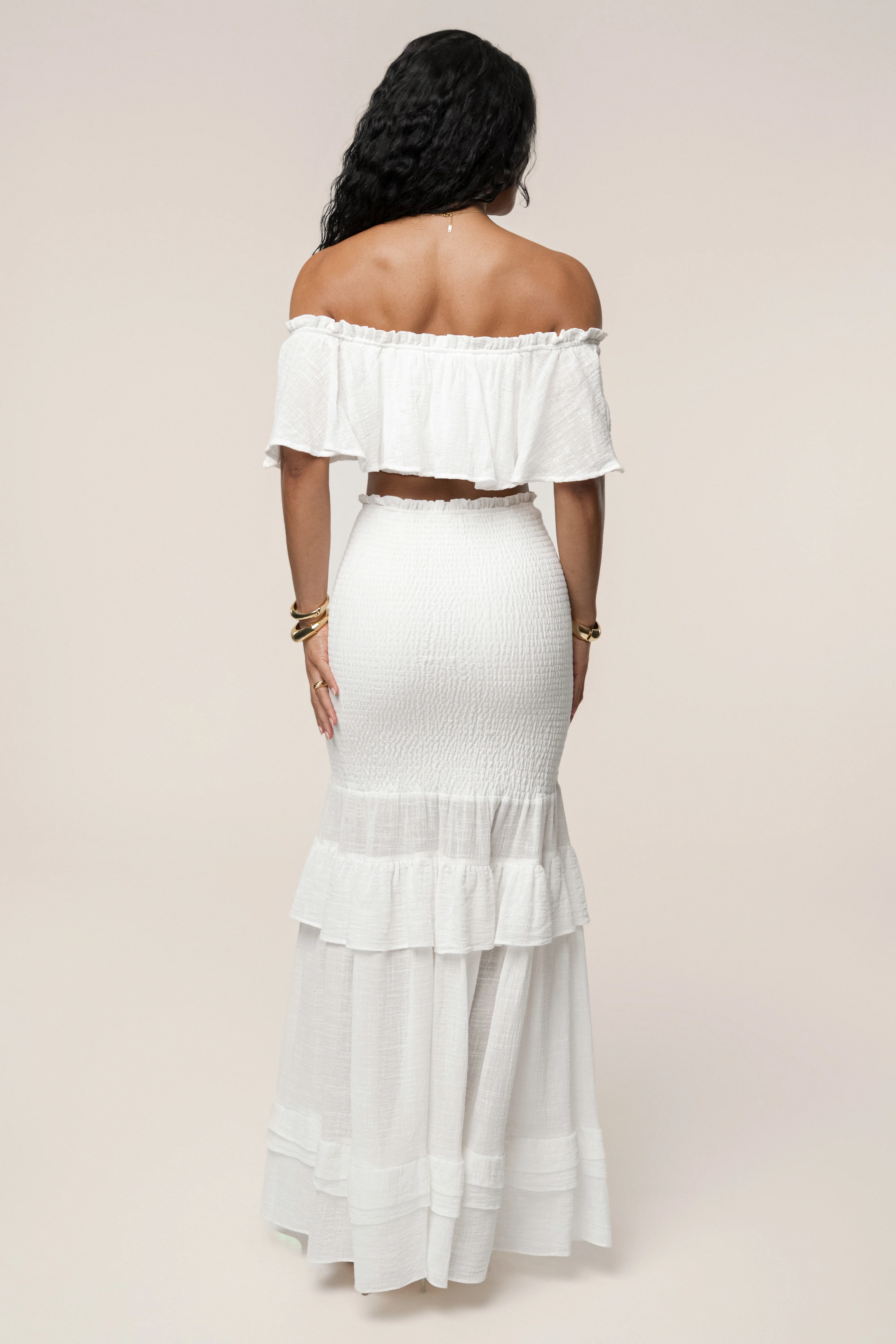 White Sienna Ruffled Skirt Set - Image 19