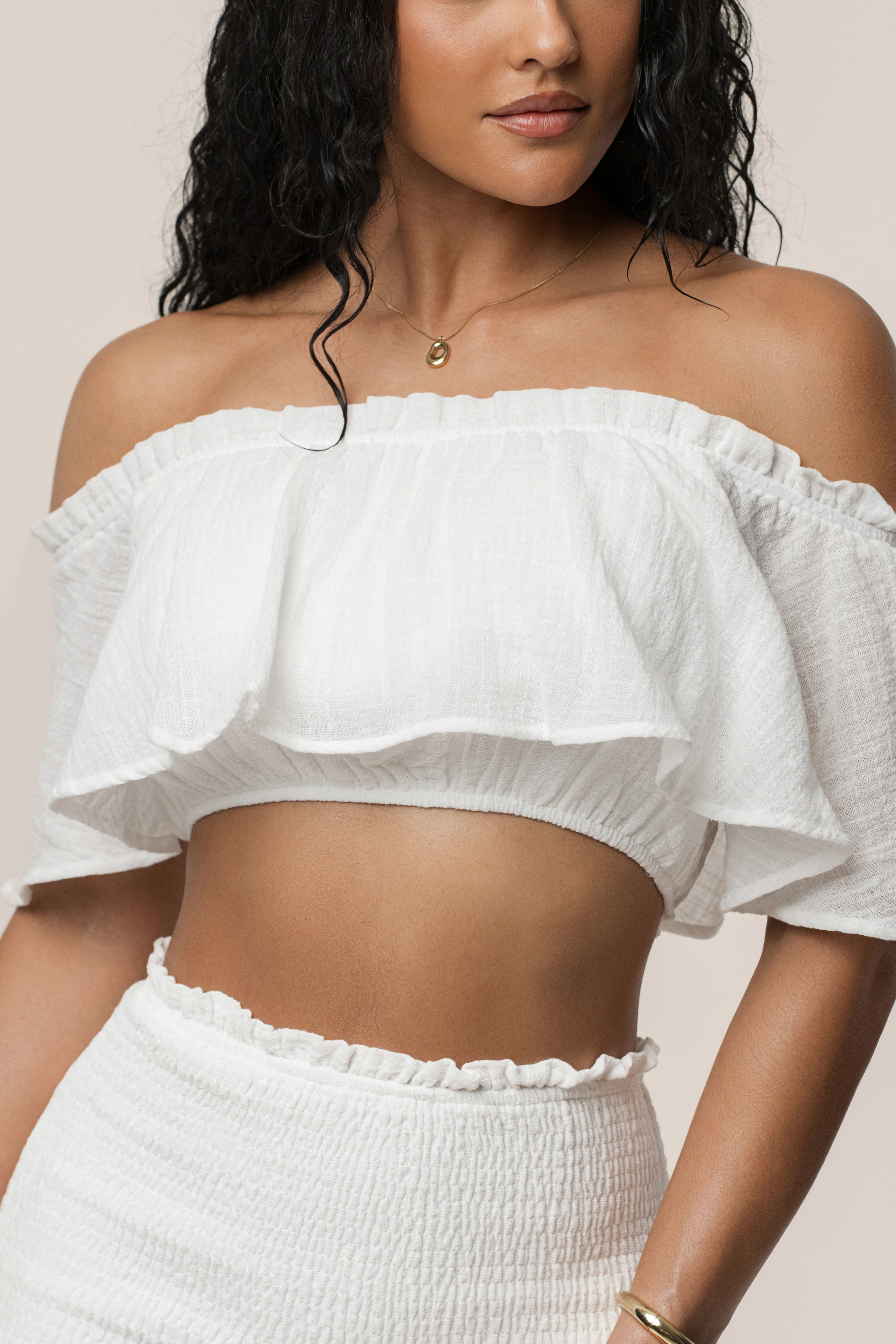 White Sienna Ruffled Skirt Set - Image 9