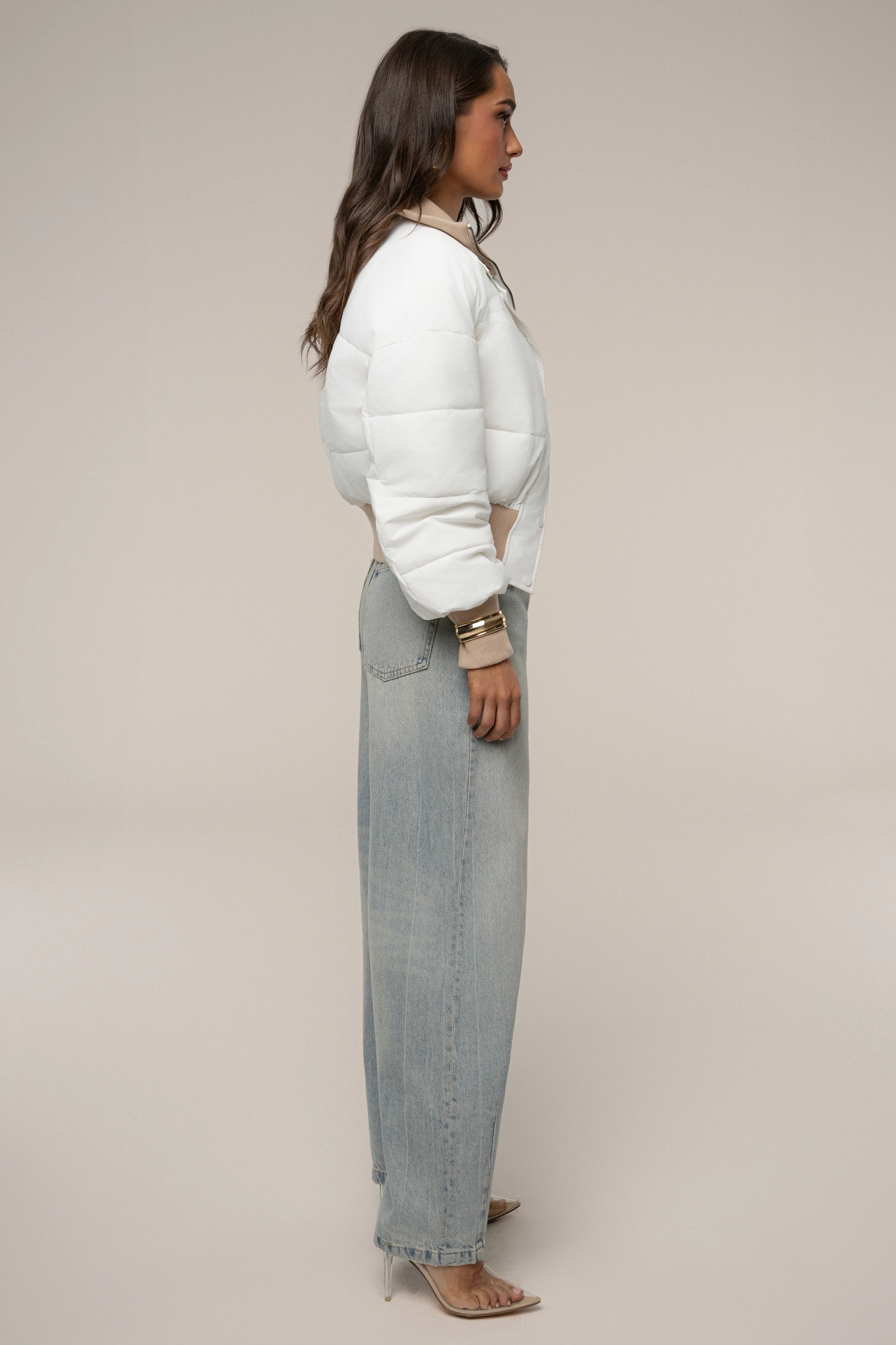 White Stassie Ribbed Jacket - Image 12