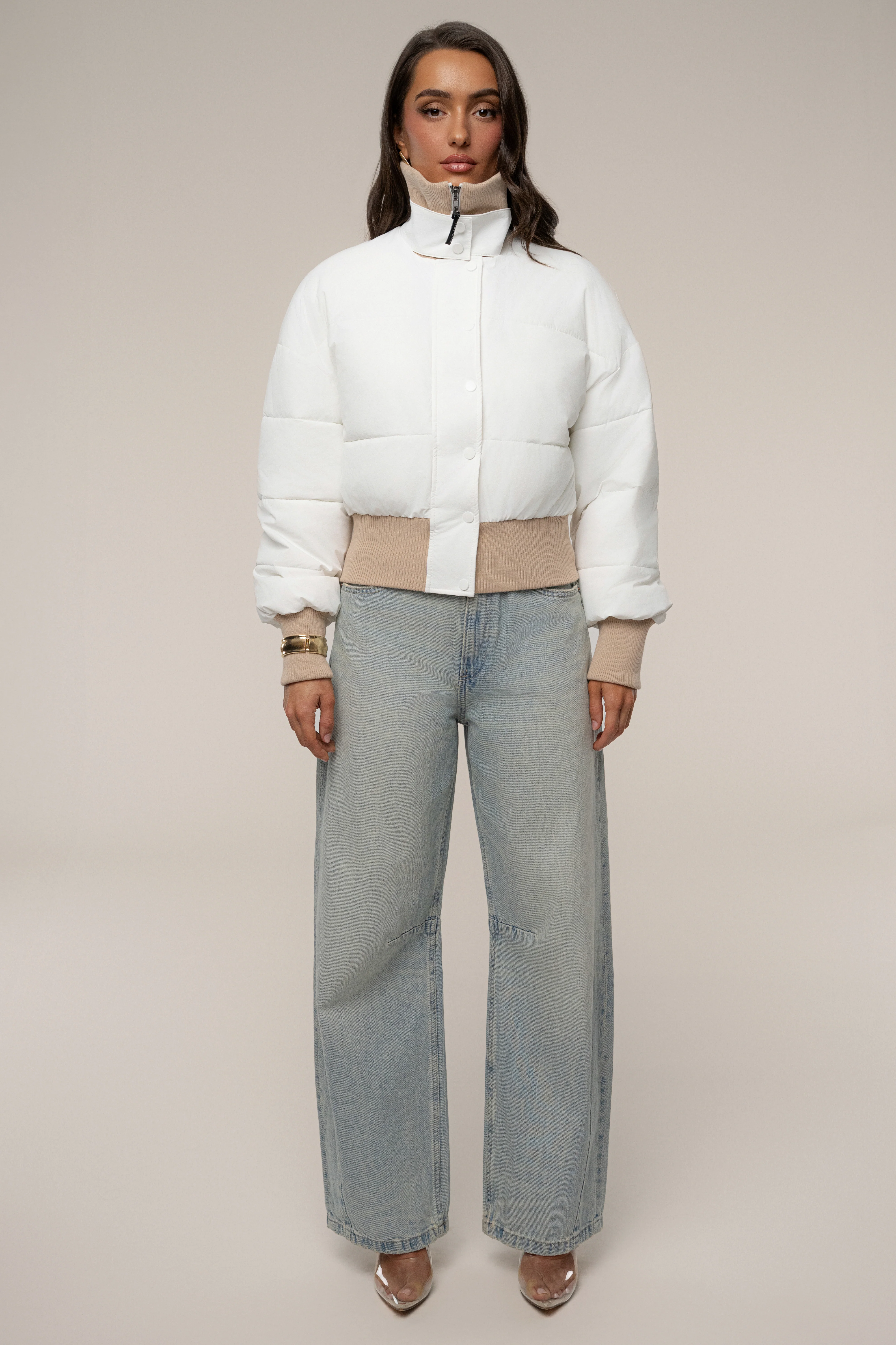 White Stassie Ribbed Jacket - Image 3