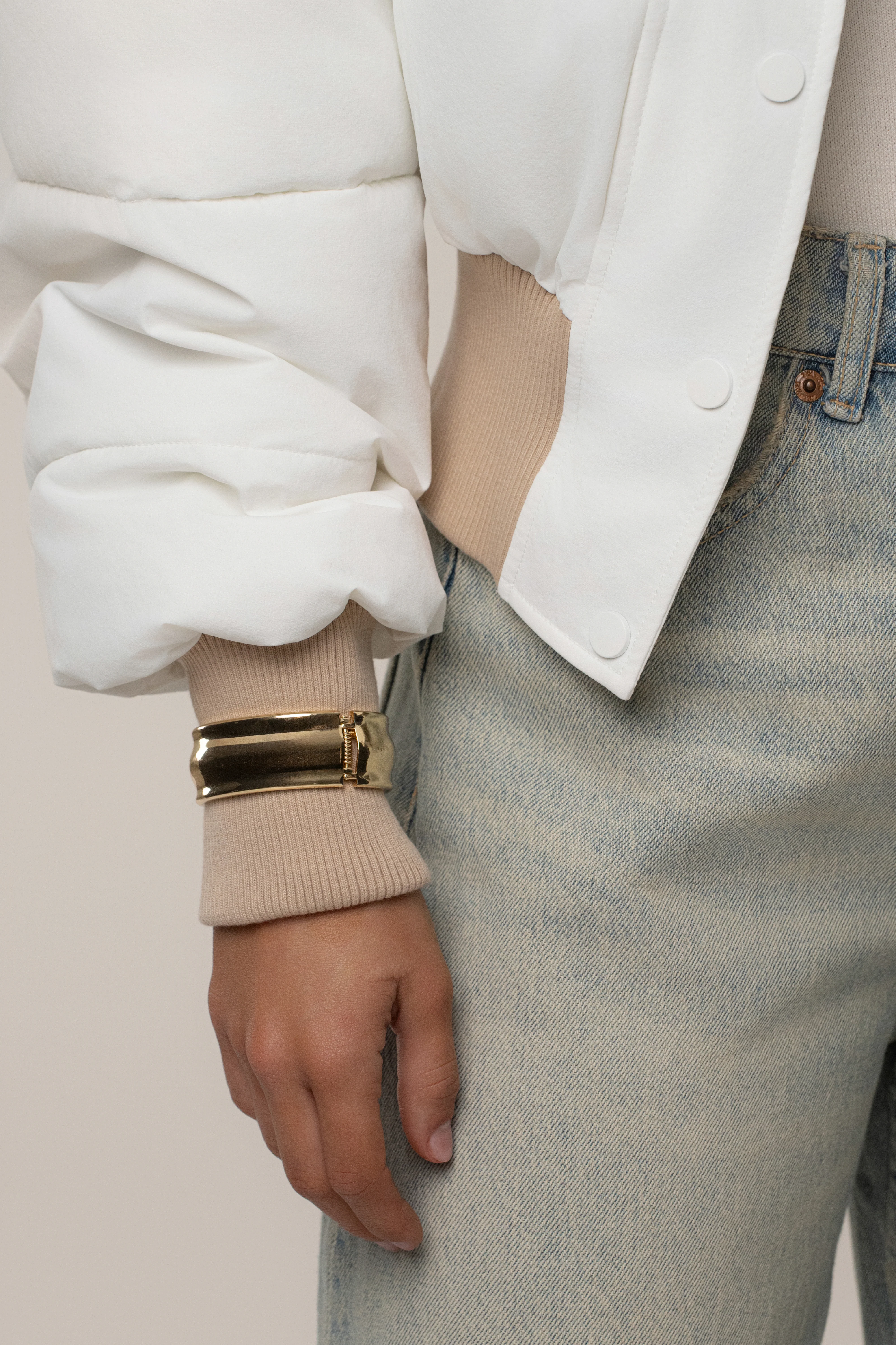 White Stassie Ribbed Jacket - Image 7