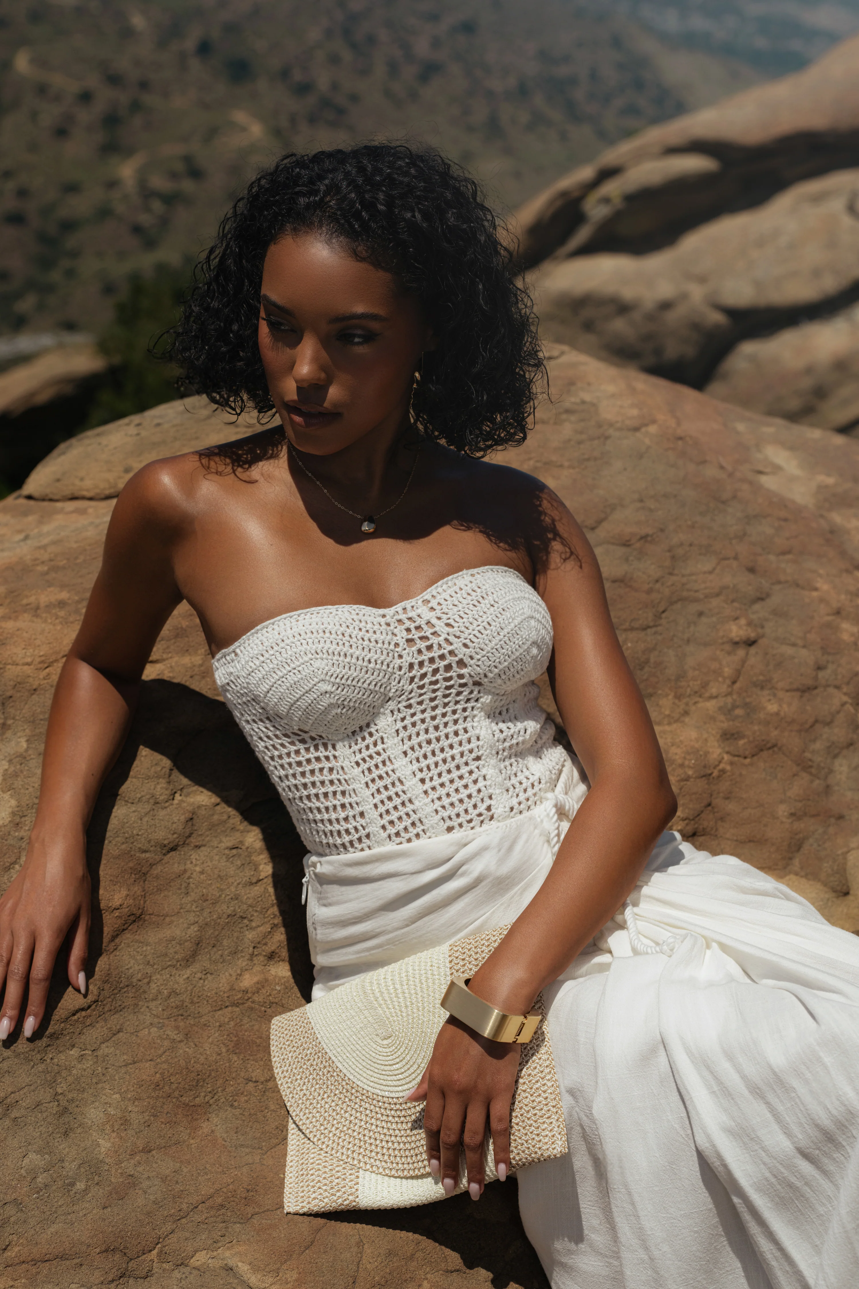 White Want It All Crochet Bustier - Image 2