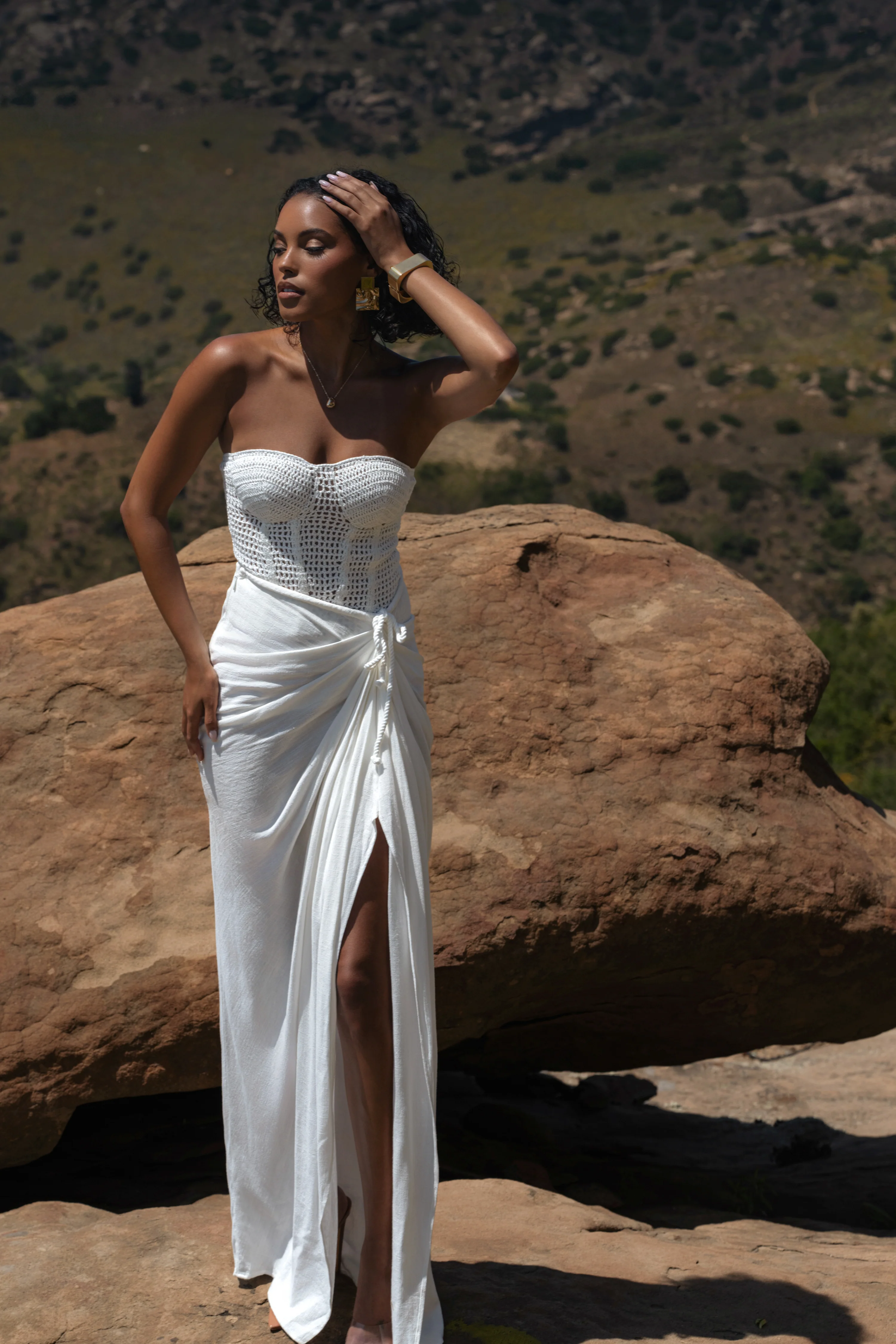 White Want It All Crochet Bustier - Image 3