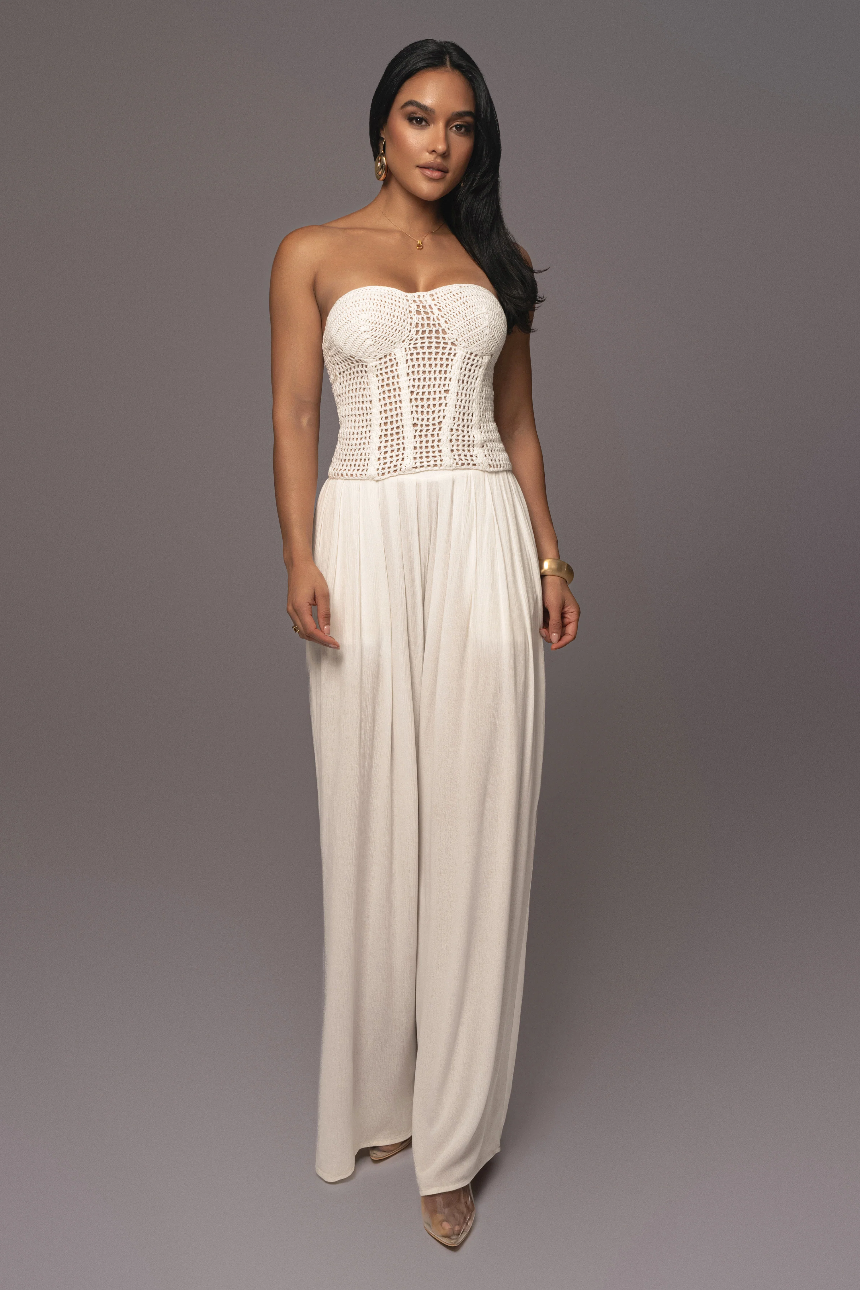 White Want It All Crochet Bustier - Image 6
