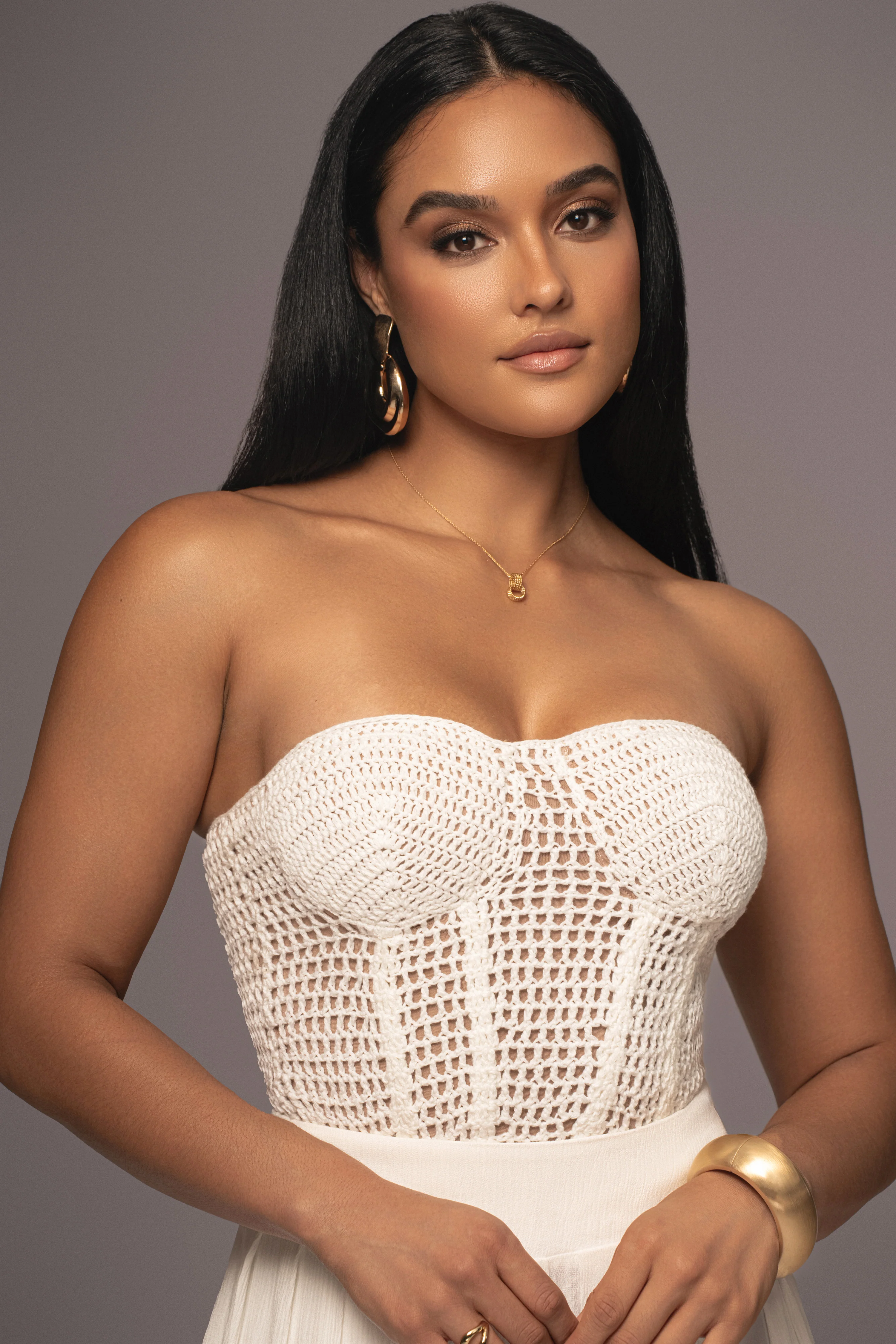 White Want It All Crochet Bustier - Image 7