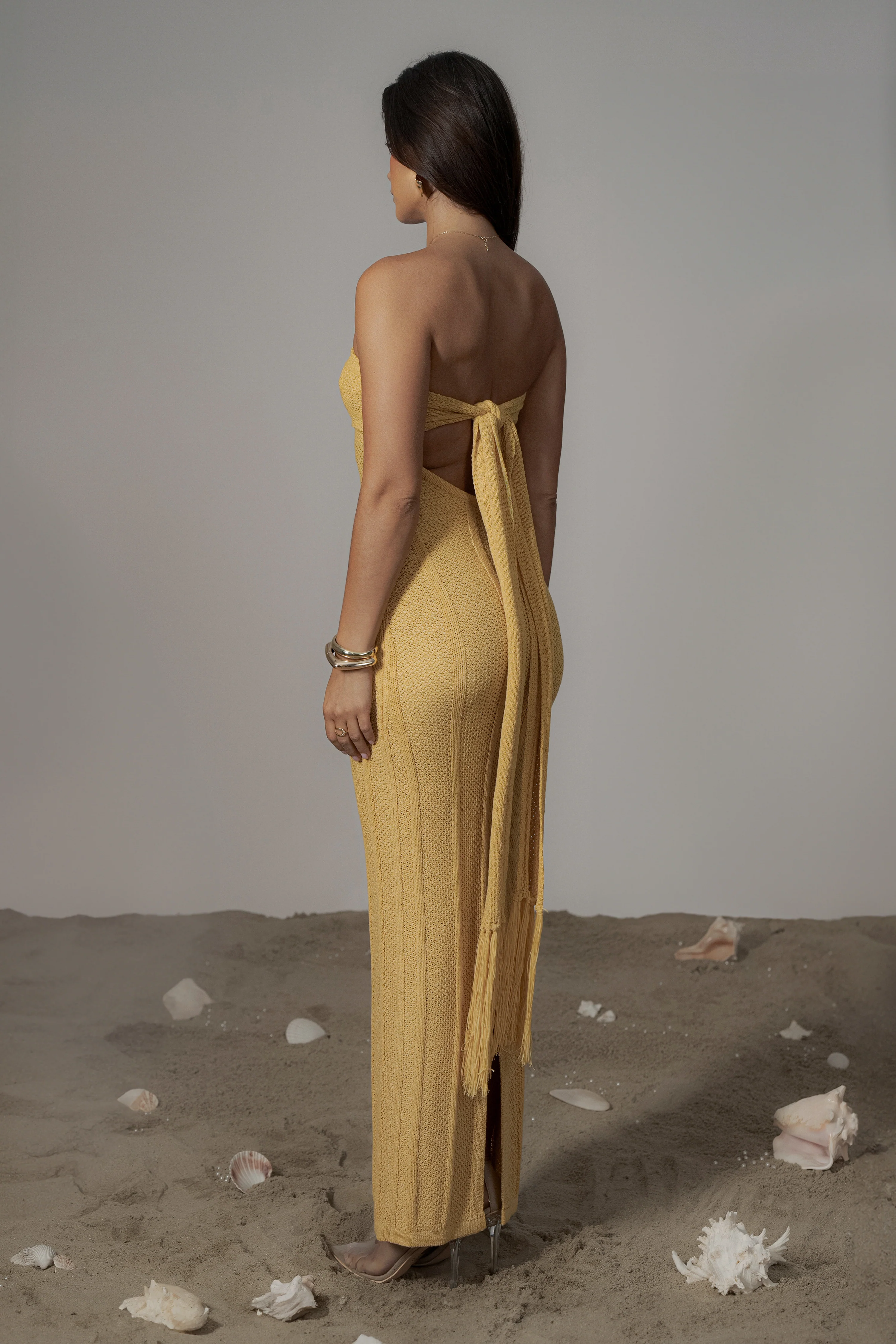 Yellow Blanca Strapless Maxi Dress - Image 13