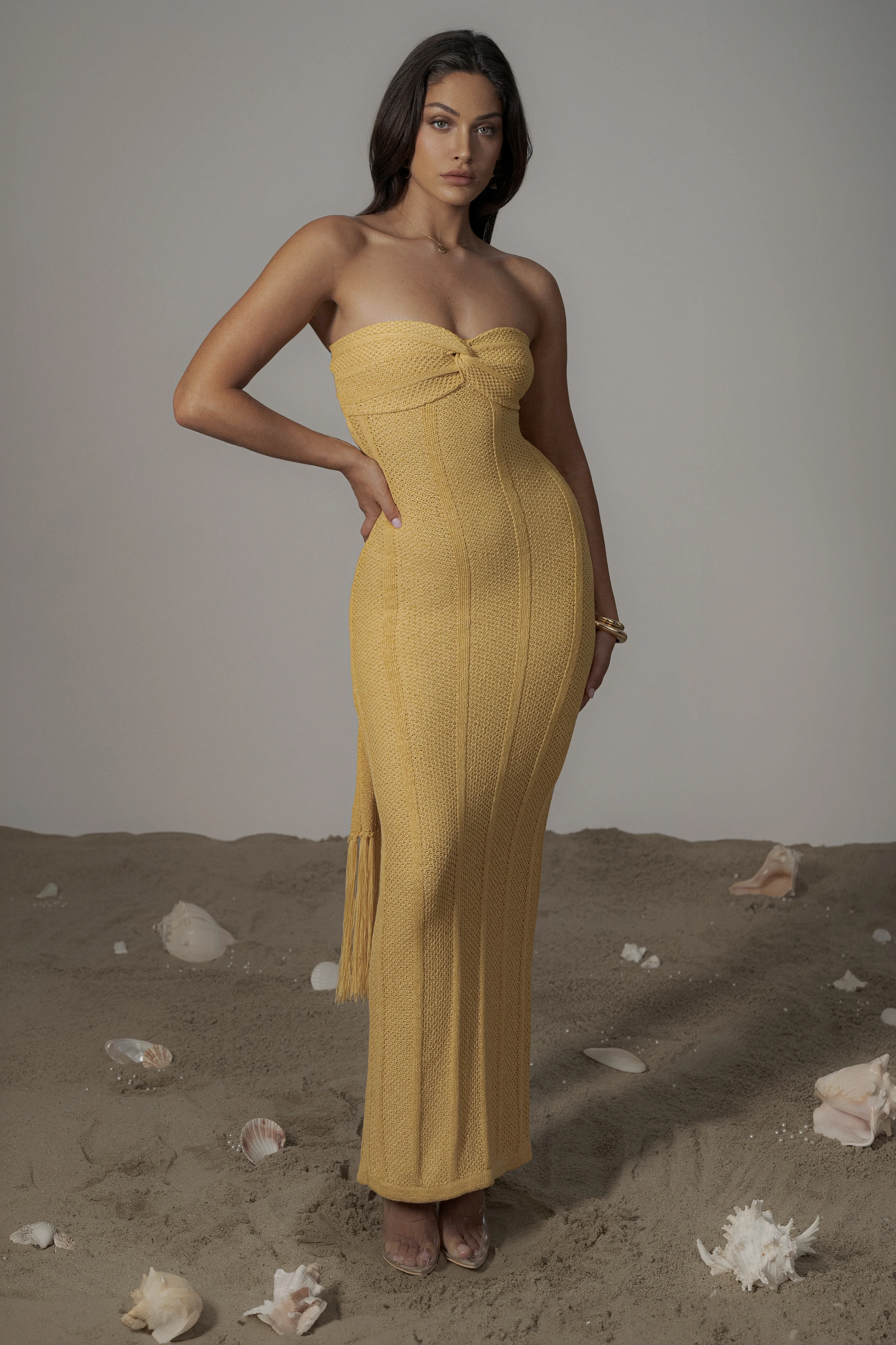 Yellow Blanca Strapless Maxi Dress - Image 8
