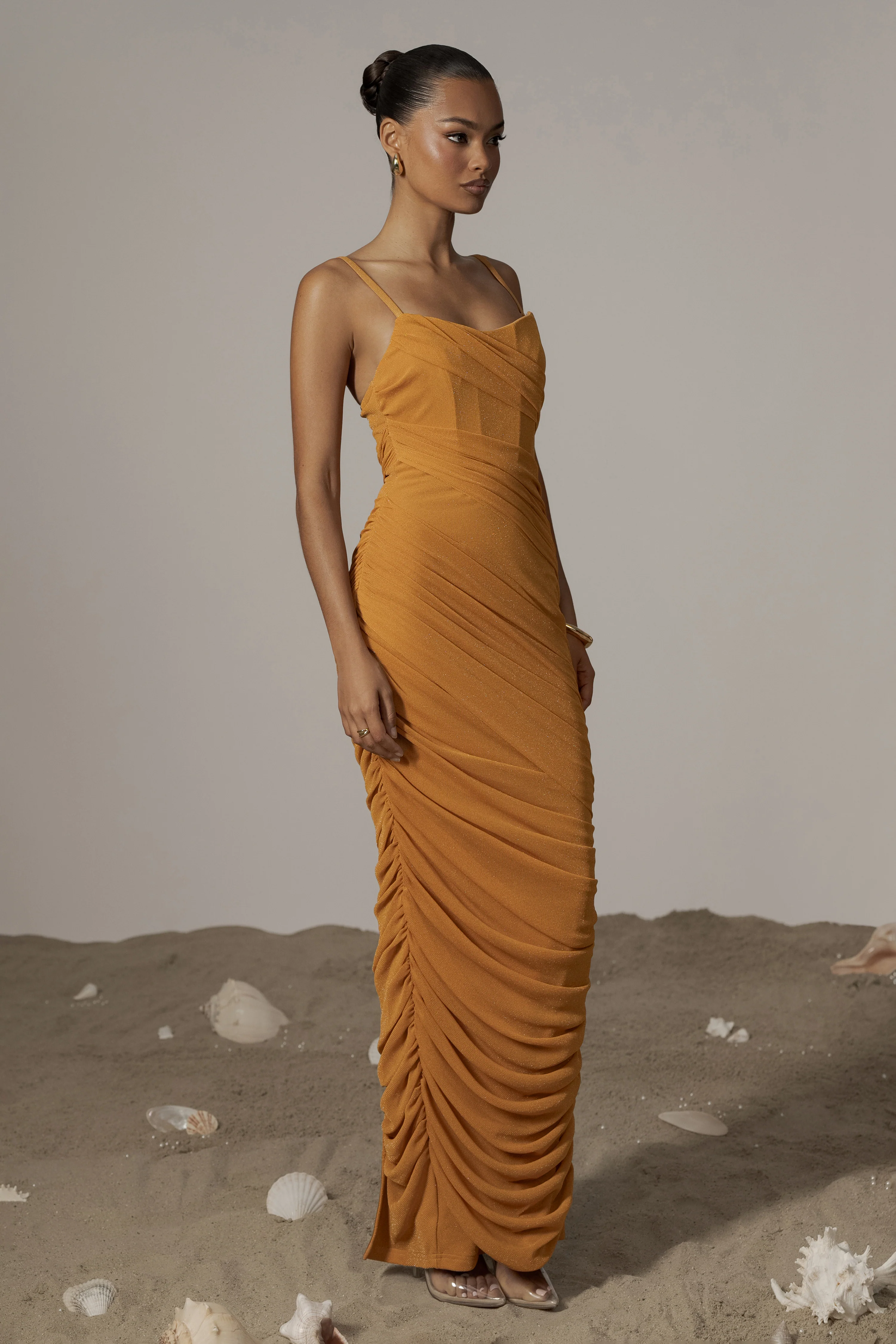 Yellow Catalina Lurex Knit Maxi Dress - Image 10