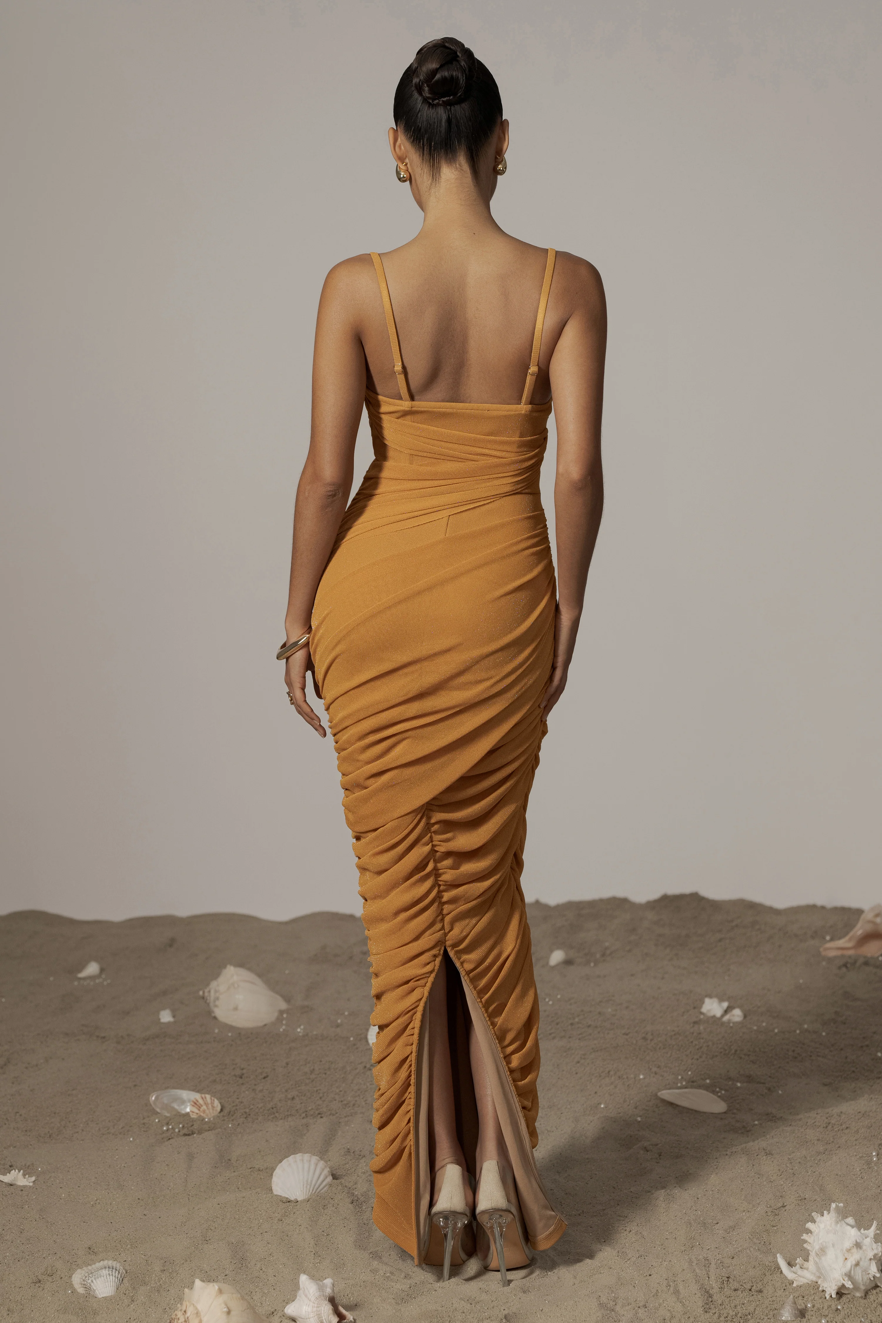 Yellow Catalina Lurex Knit Maxi Dress - Image 13