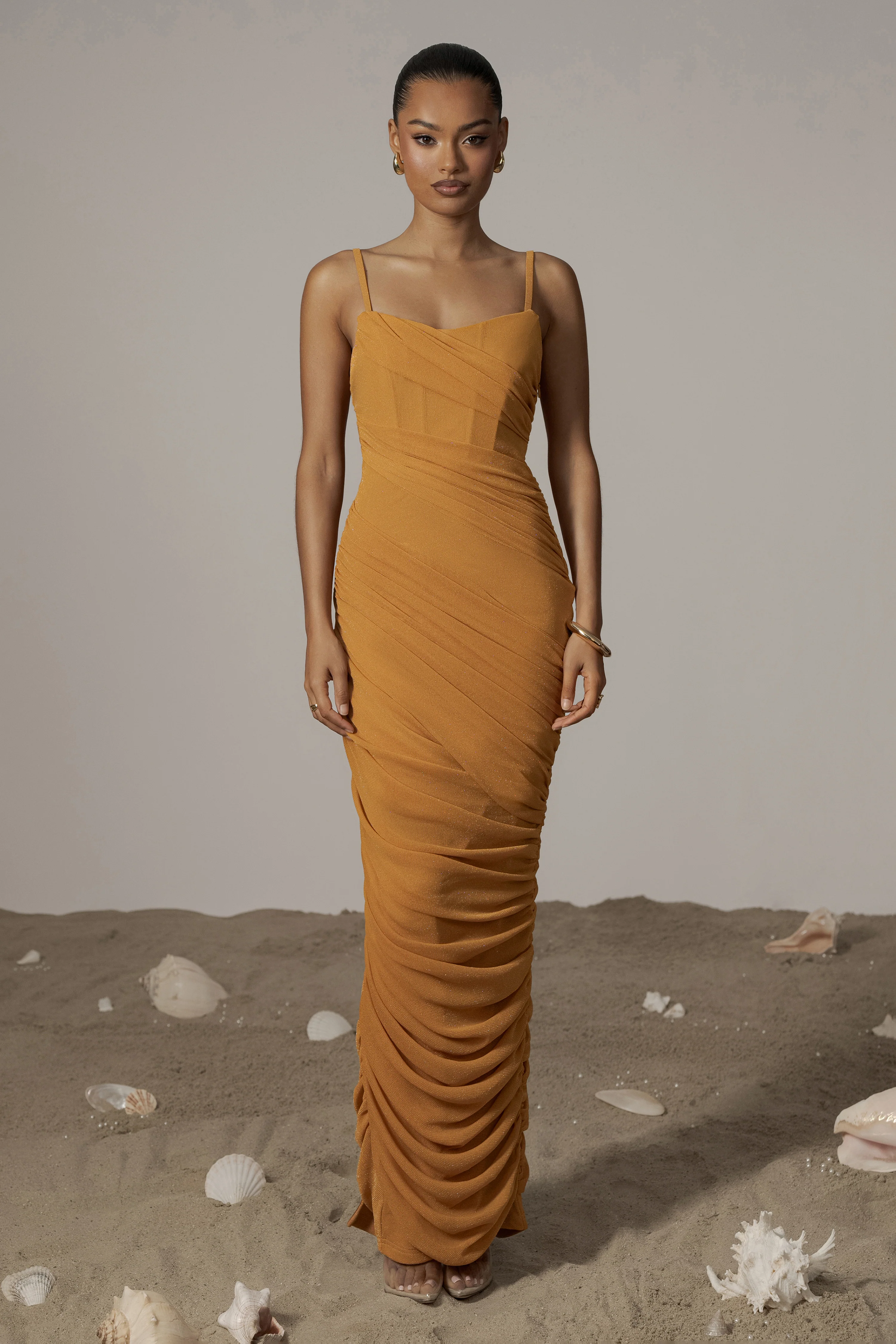 Yellow Catalina Lurex Knit Maxi Dress - Image 2