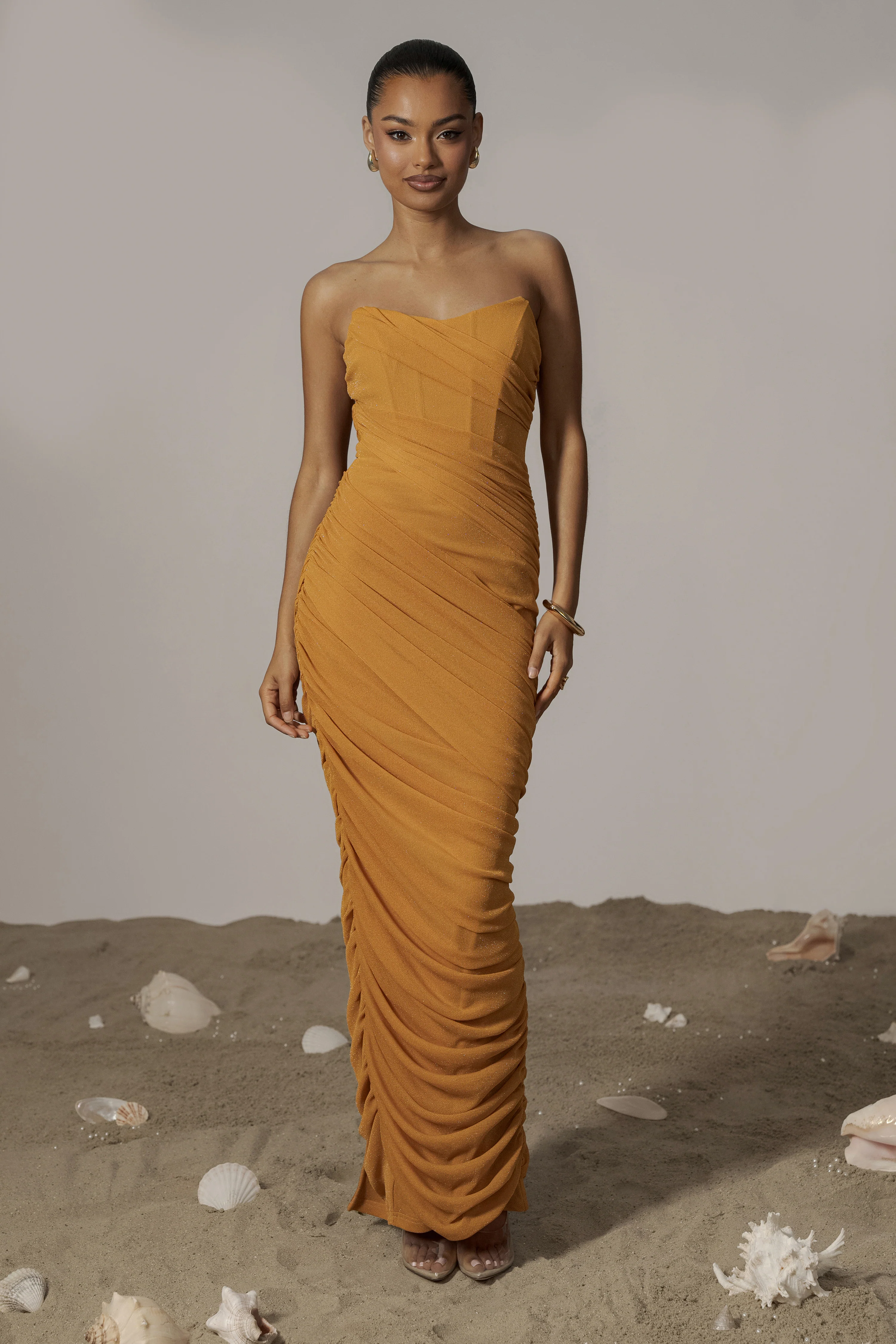 Yellow Catalina Lurex Knit Maxi Dress - Image 5