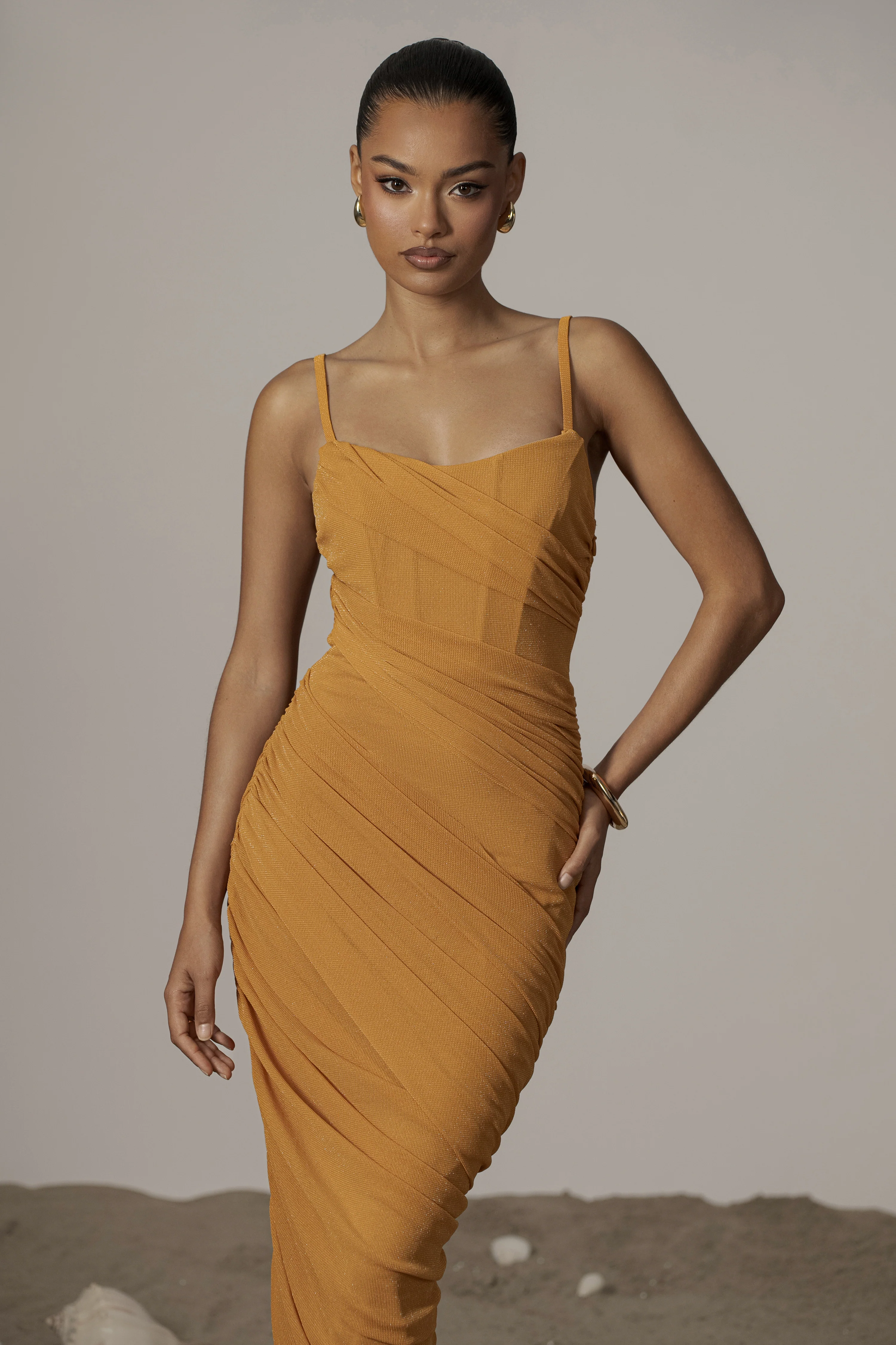 Yellow Catalina Lurex Knit Maxi Dress - Image 6