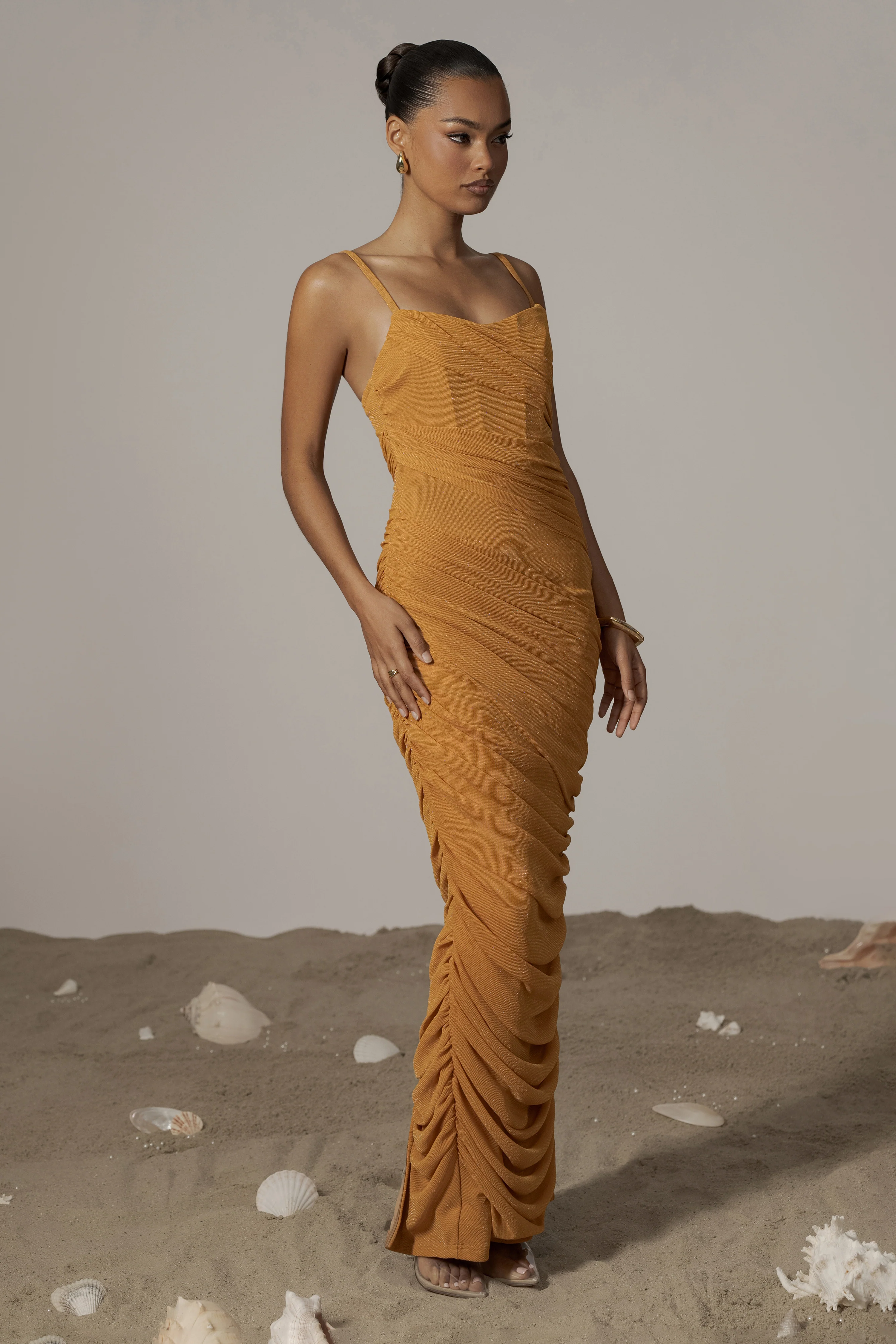 Yellow Catalina Lurex Knit Maxi Dress - Image 8