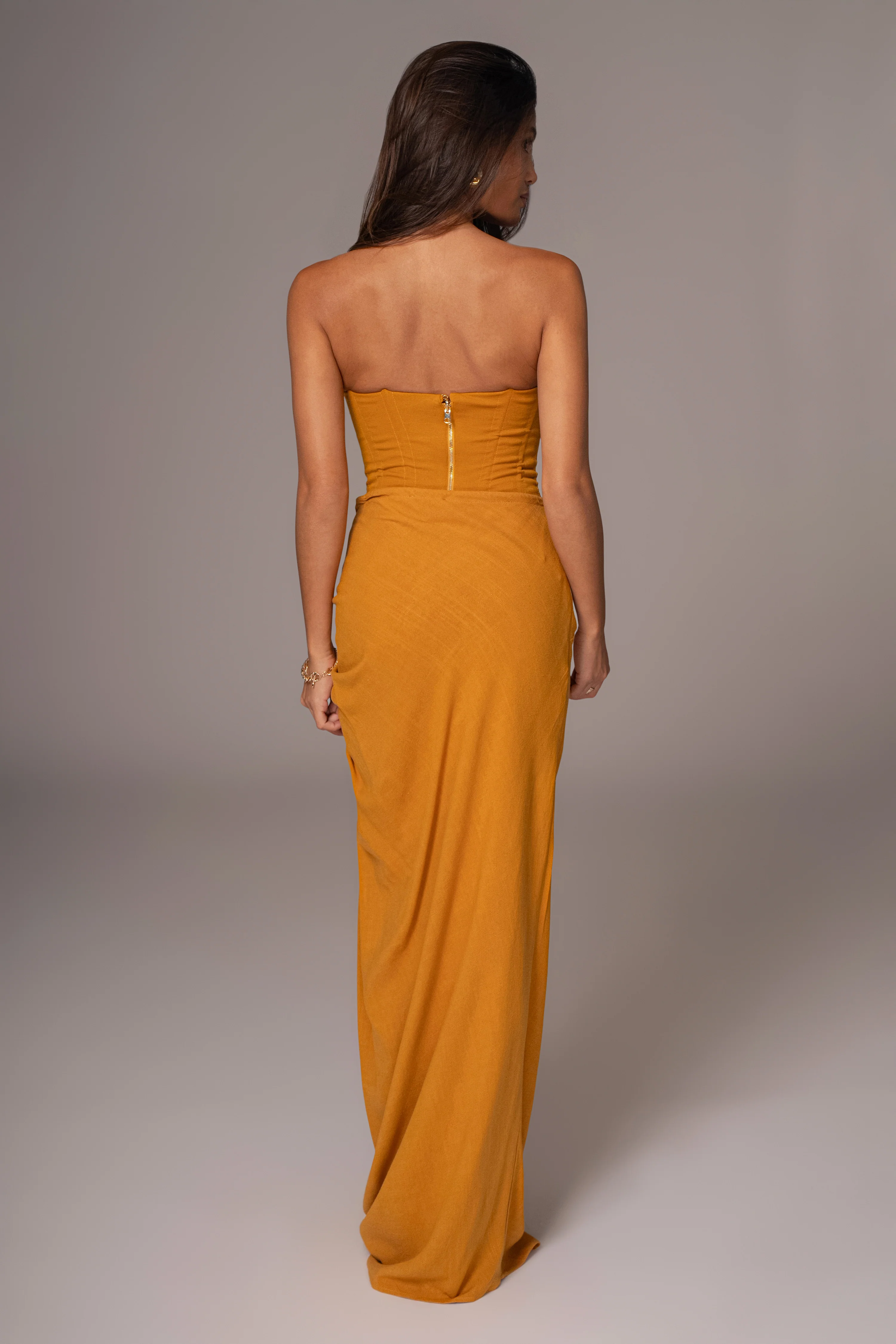 Yellow Noelia Linen Slit Skirt - Image 7
