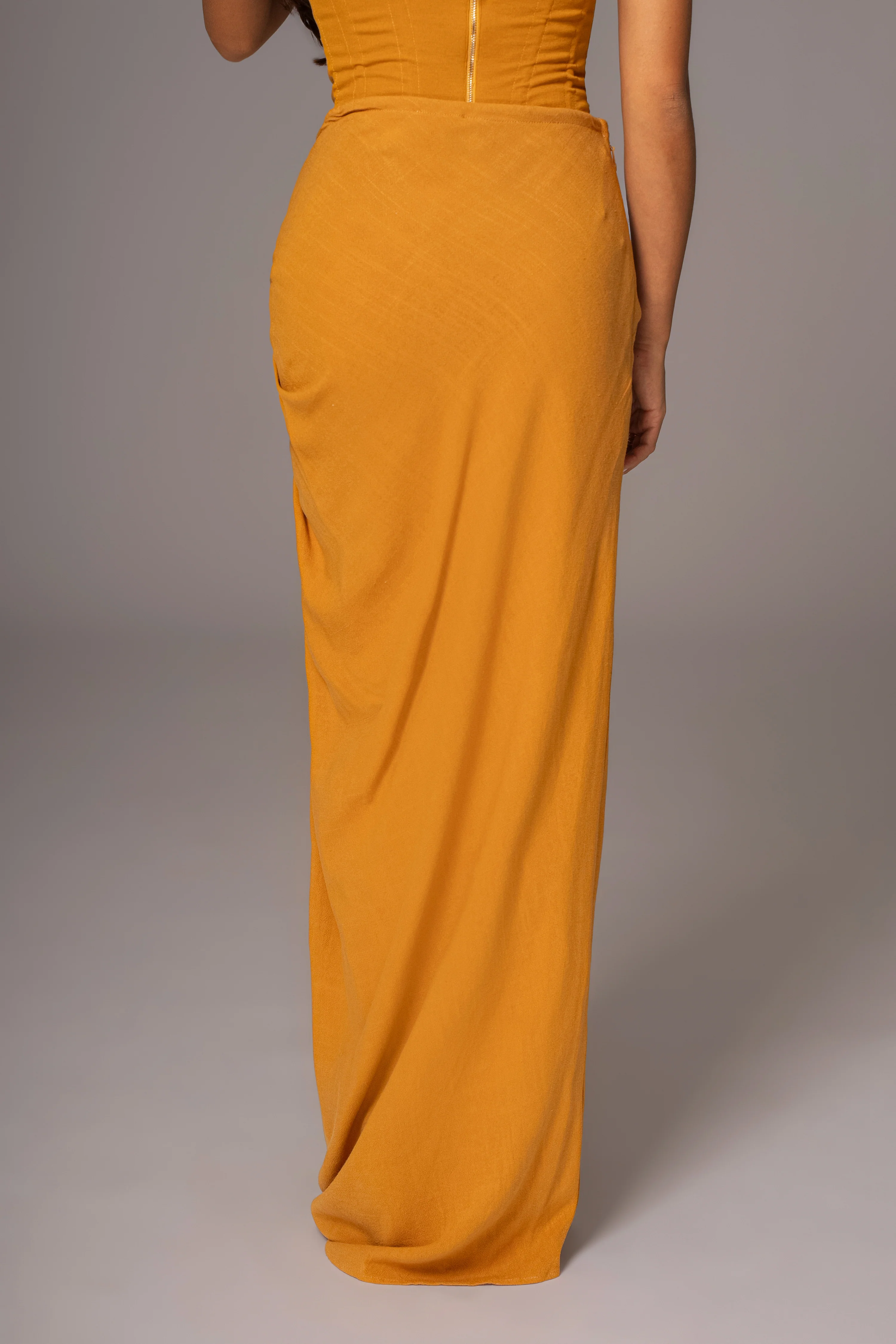 Yellow Noelia Linen Slit Skirt - Image 9