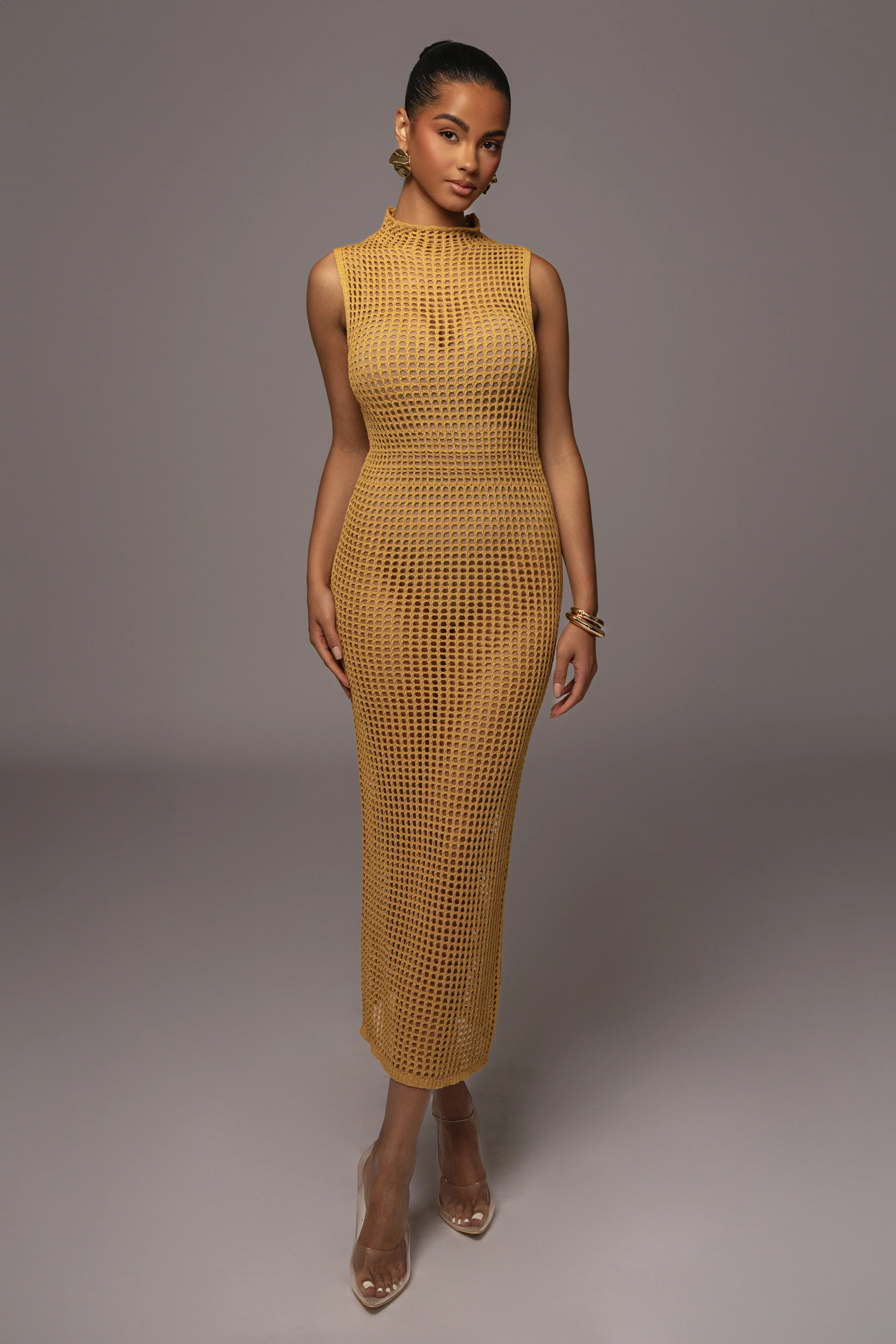 Yellow Pacific Tides Crochet Maxi Dress - Image 2