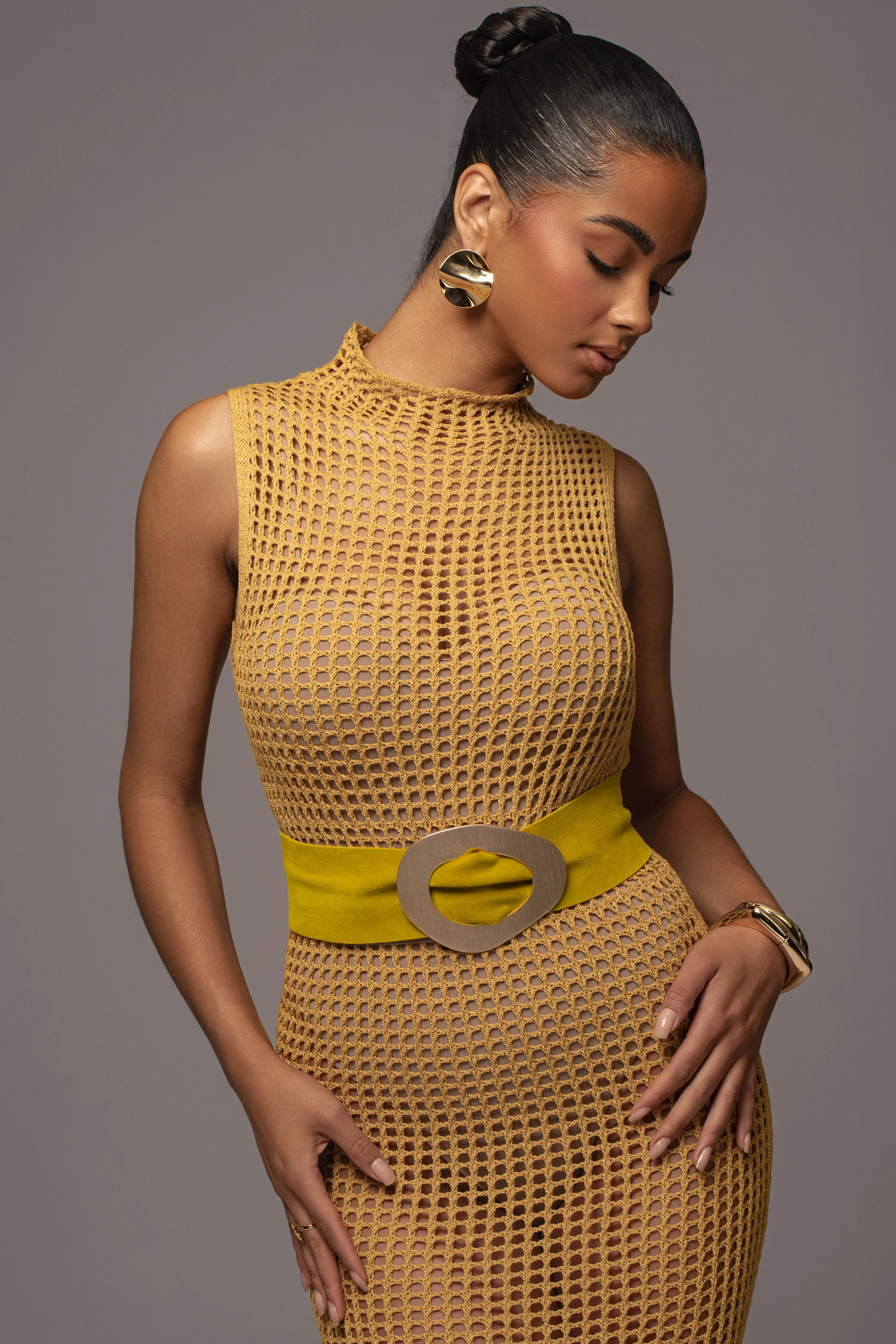 Yellow Pacific Tides Crochet Maxi Dress - Image 5