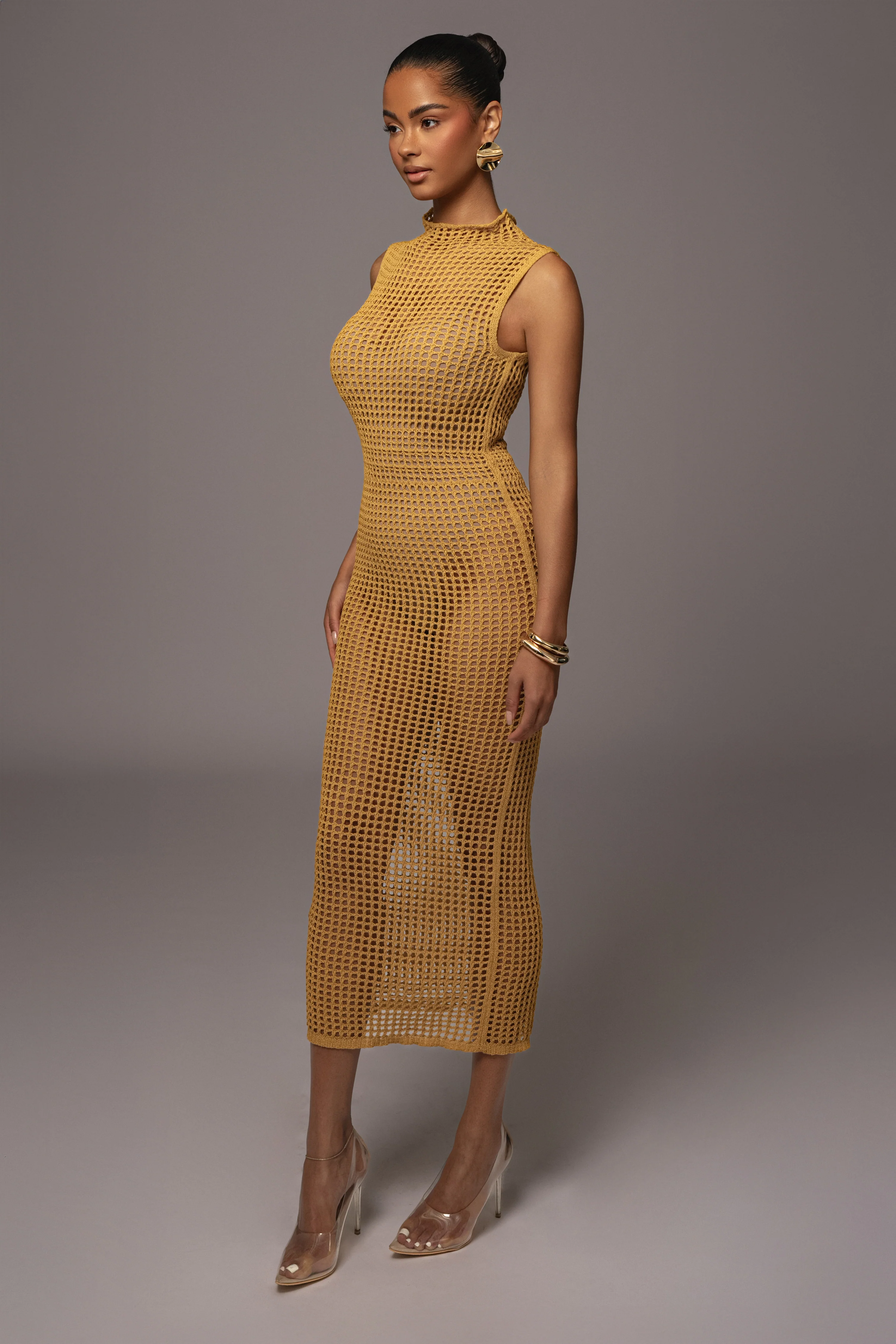 Yellow Pacific Tides Crochet Maxi Dress - Image 6