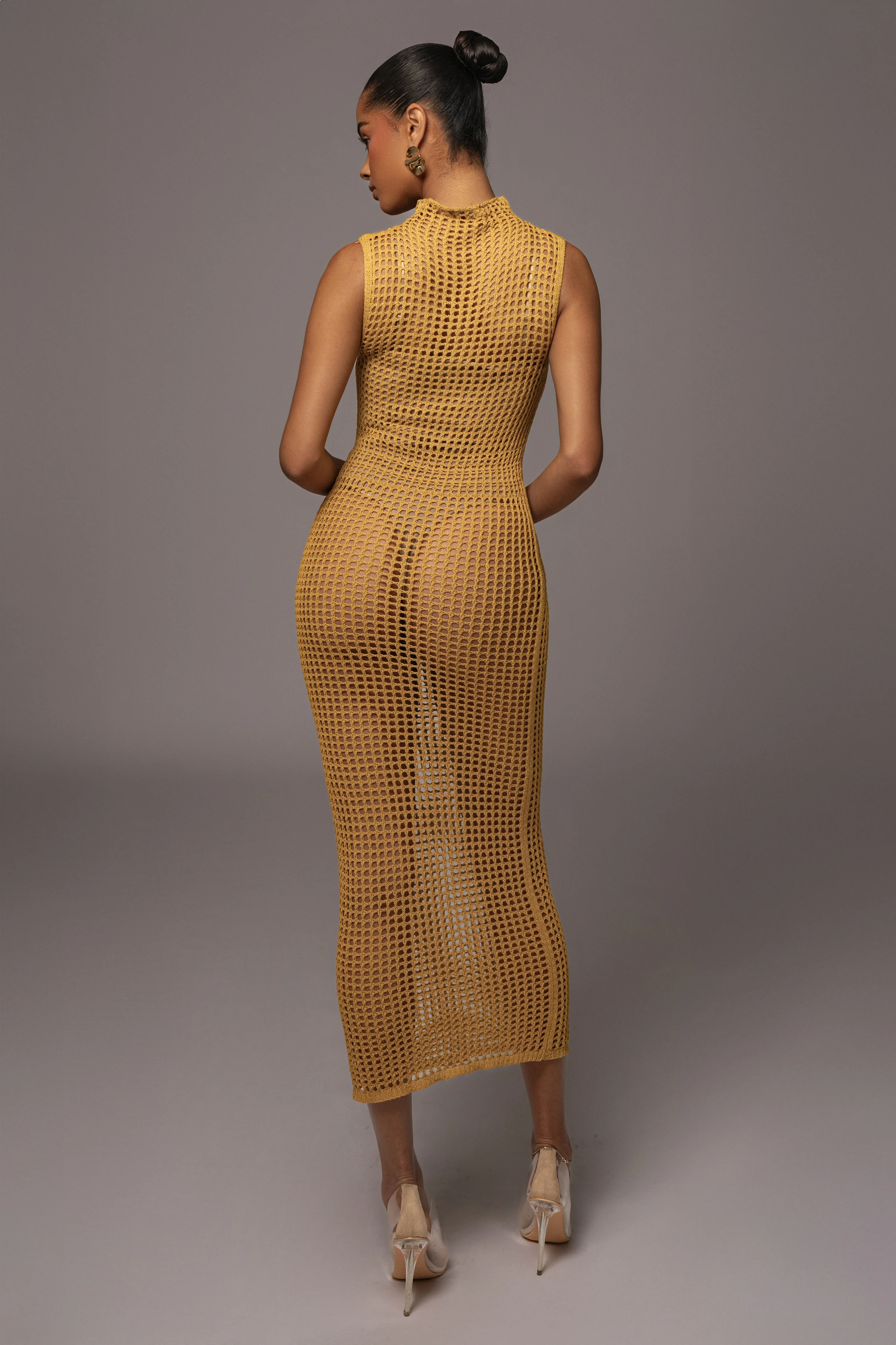 Yellow Pacific Tides Crochet Maxi Dress - Image 9