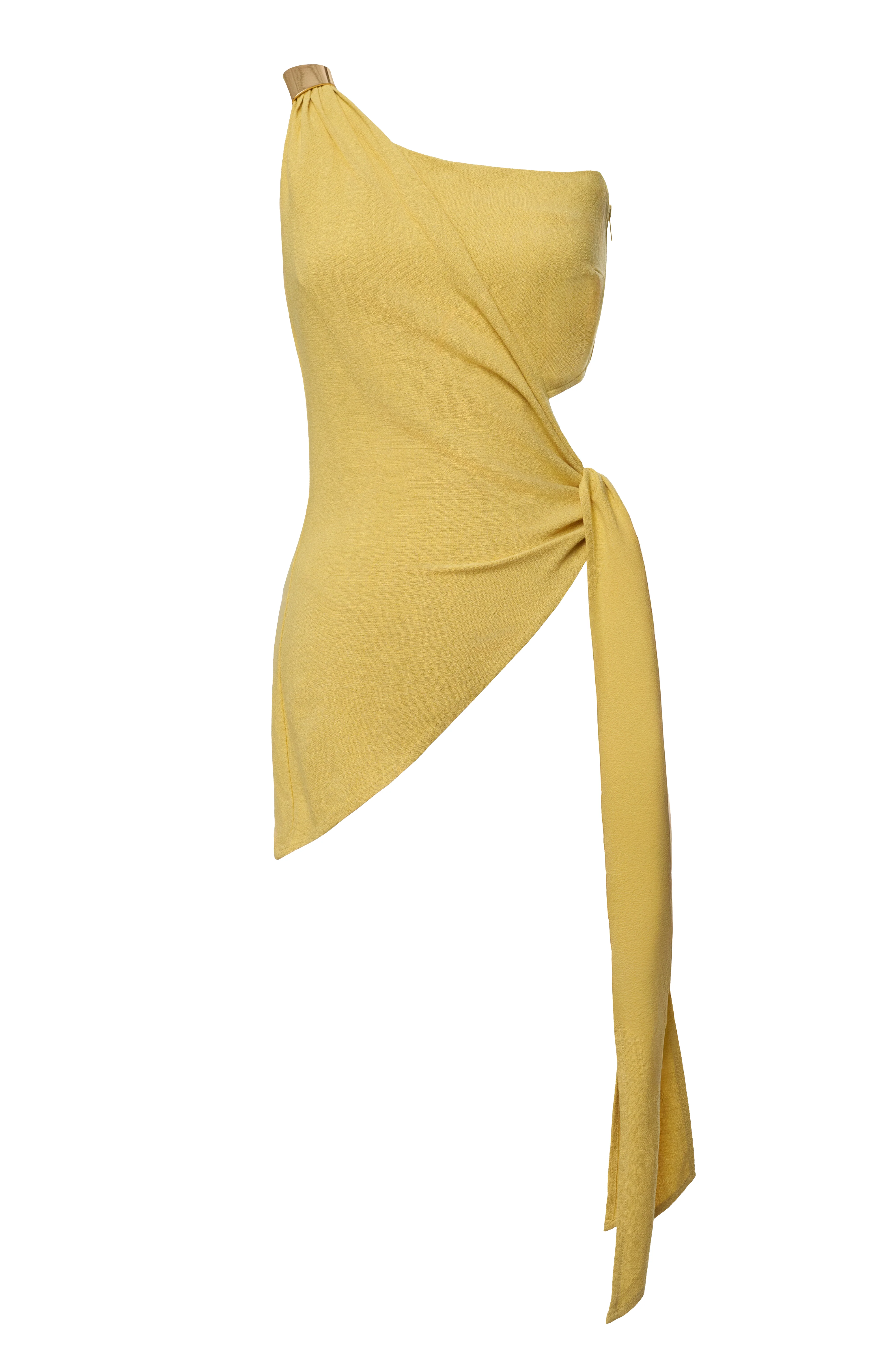 Yellow Palmera One Shoulder Top - Image 2
