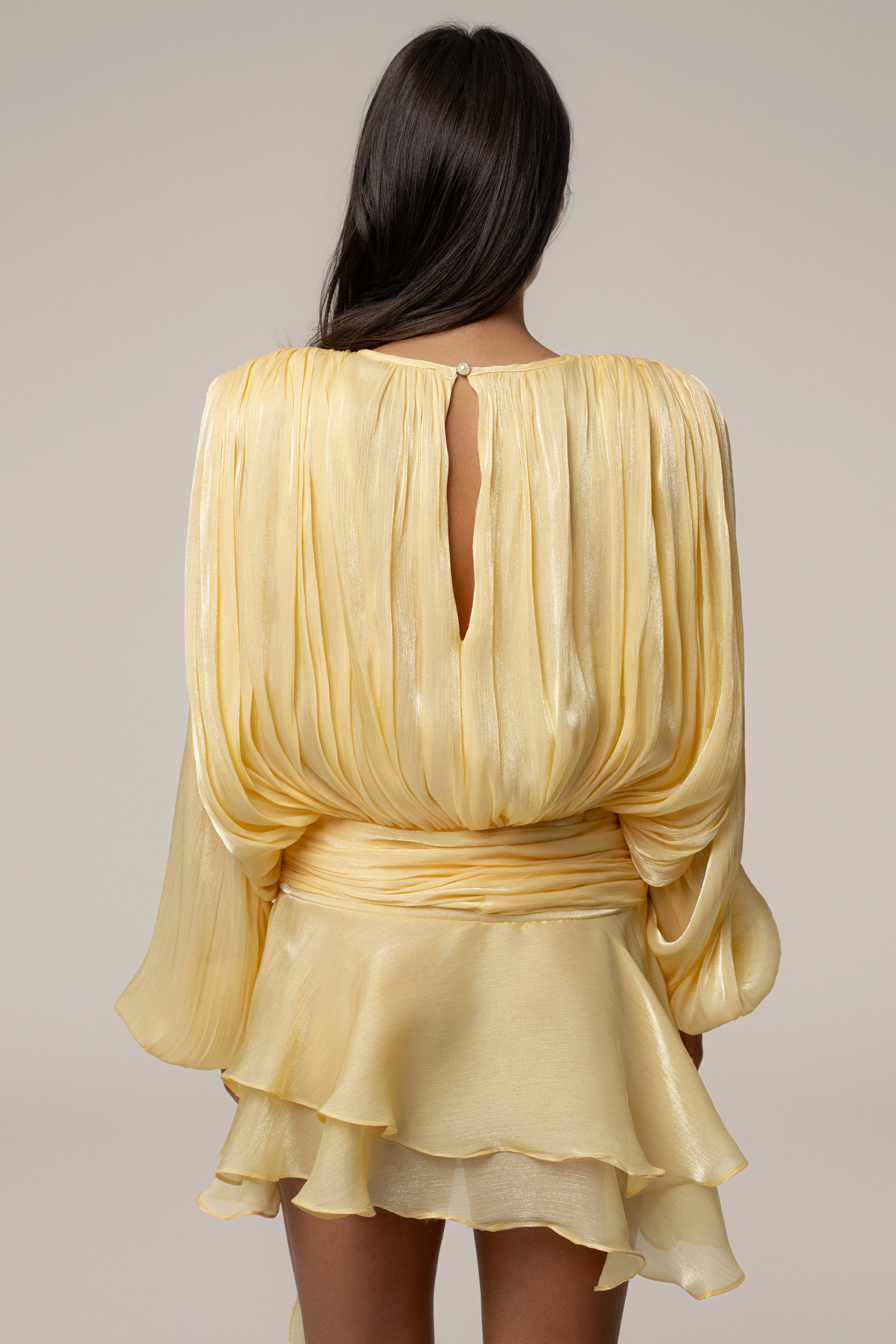 Yellow Pure Glow Draped Mini Dress - Image 10