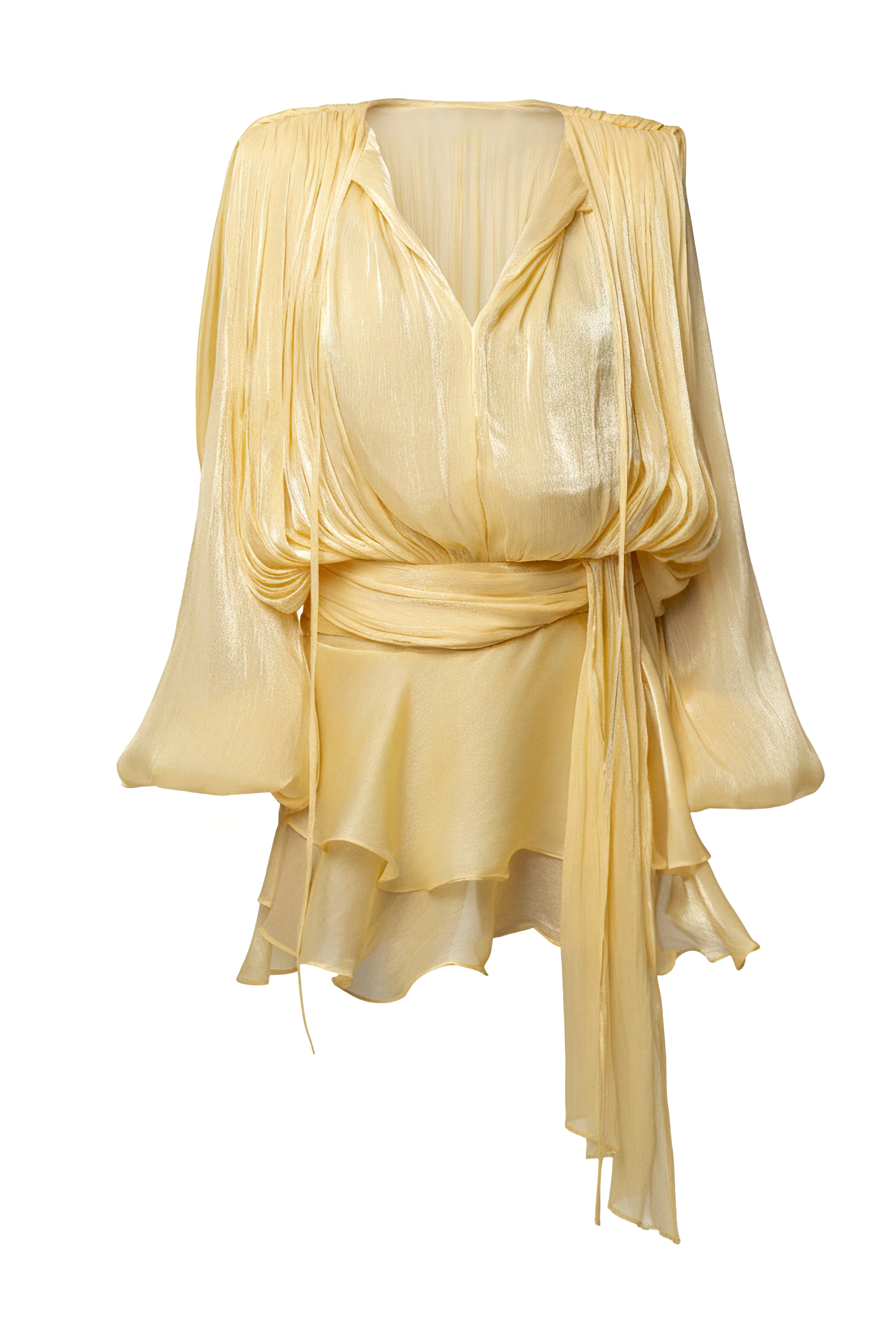 Yellow Pure Glow Draped Mini Dress - Image 2