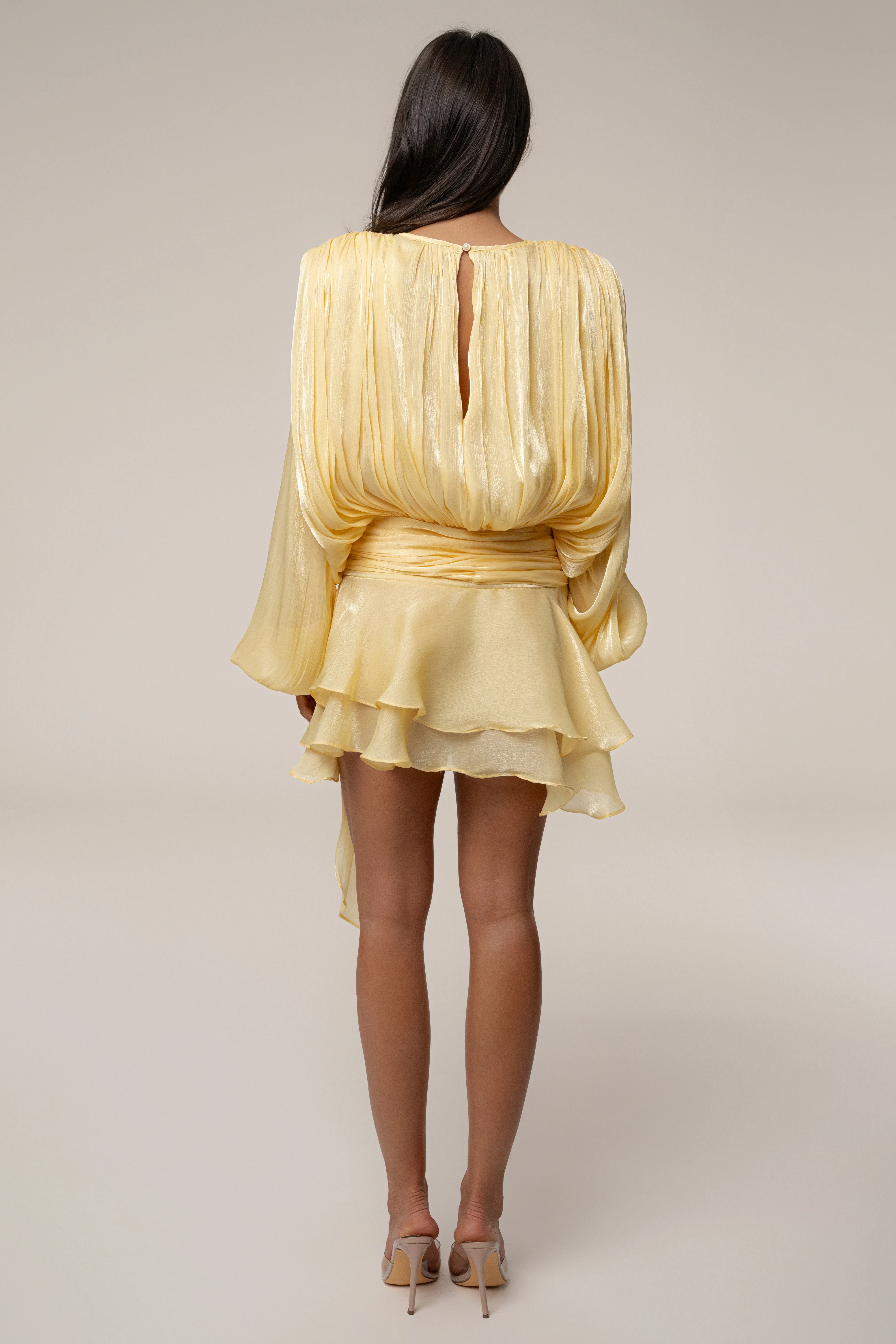 Yellow Pure Glow Draped Mini Dress - Image 9