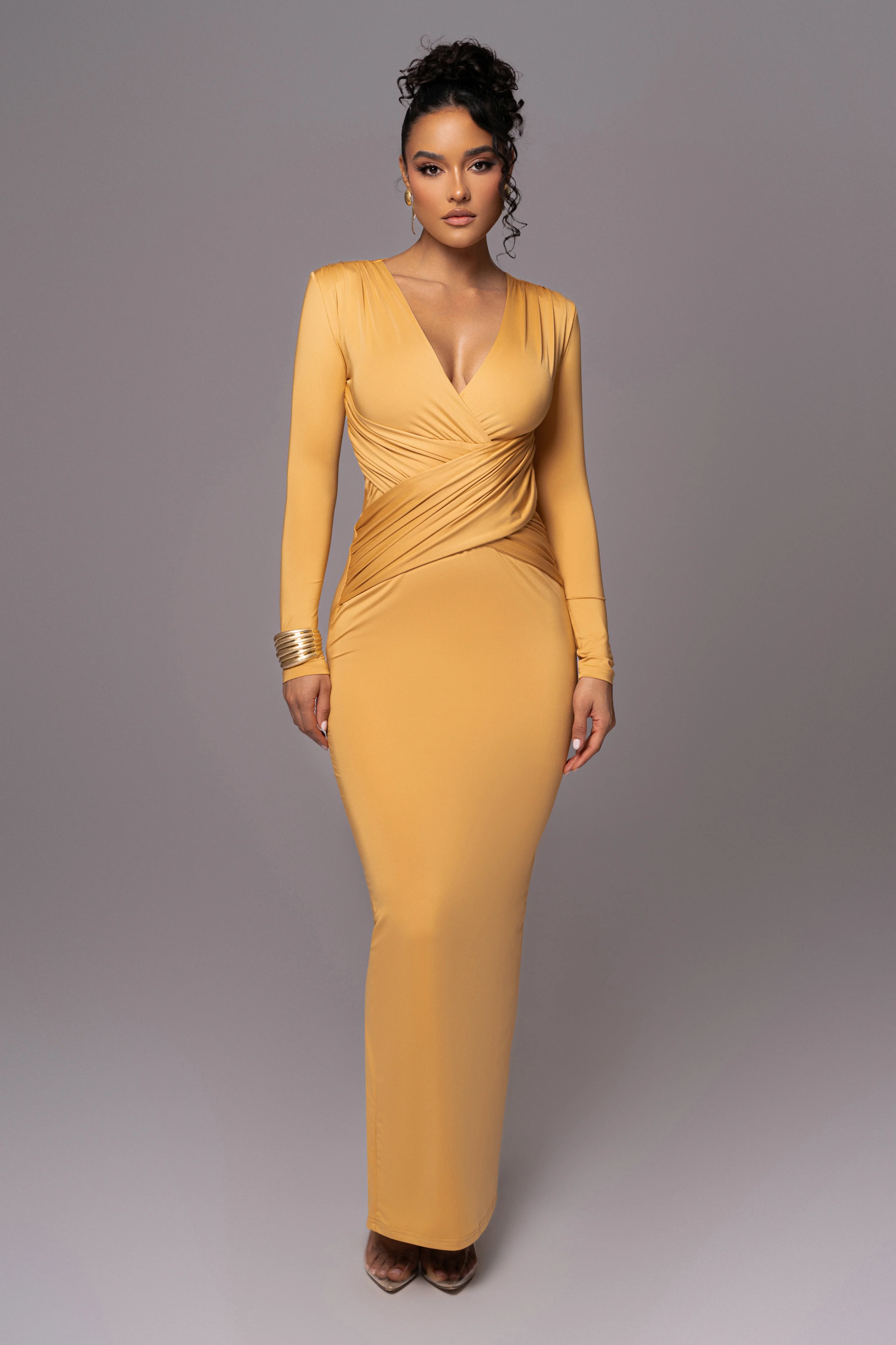 Yellow Rowan Plunge Maxi Dress - Image 3